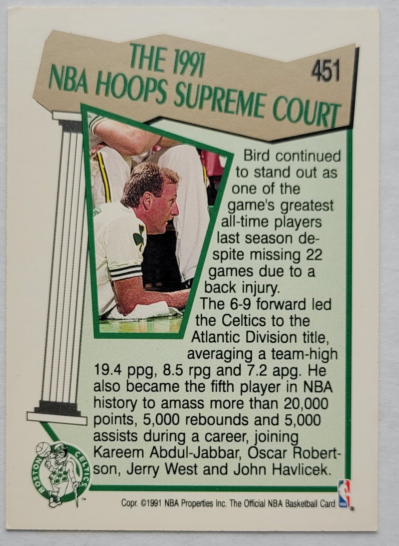 Larry Bird - 1991-92 Hoops #451 SC