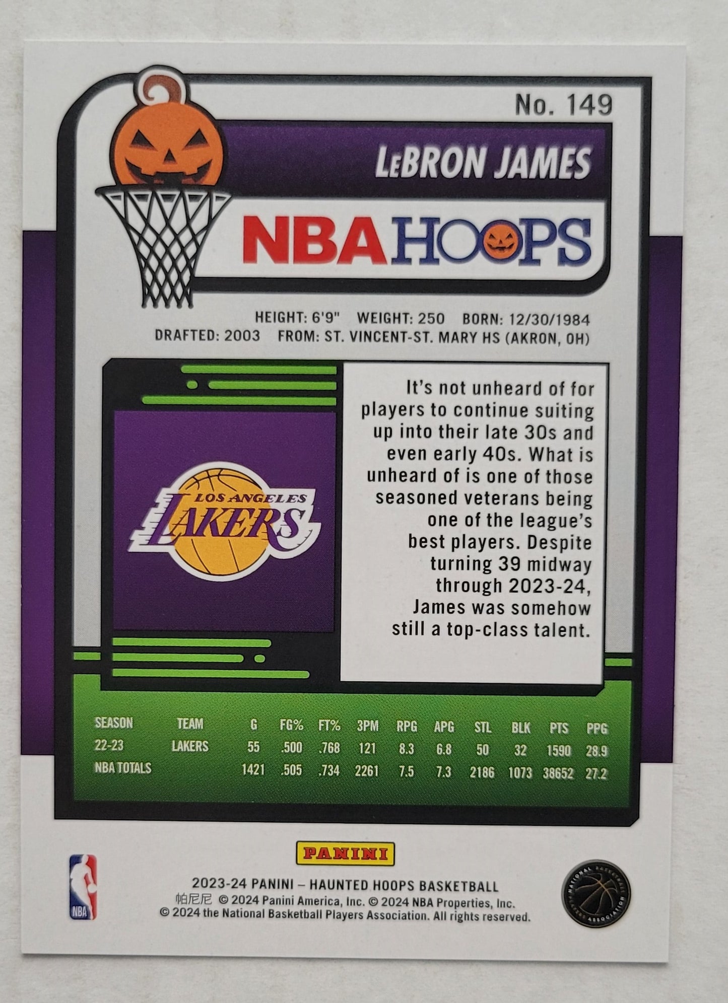 LeBron James - 2023-24 Hoops Haunted Hoops #149