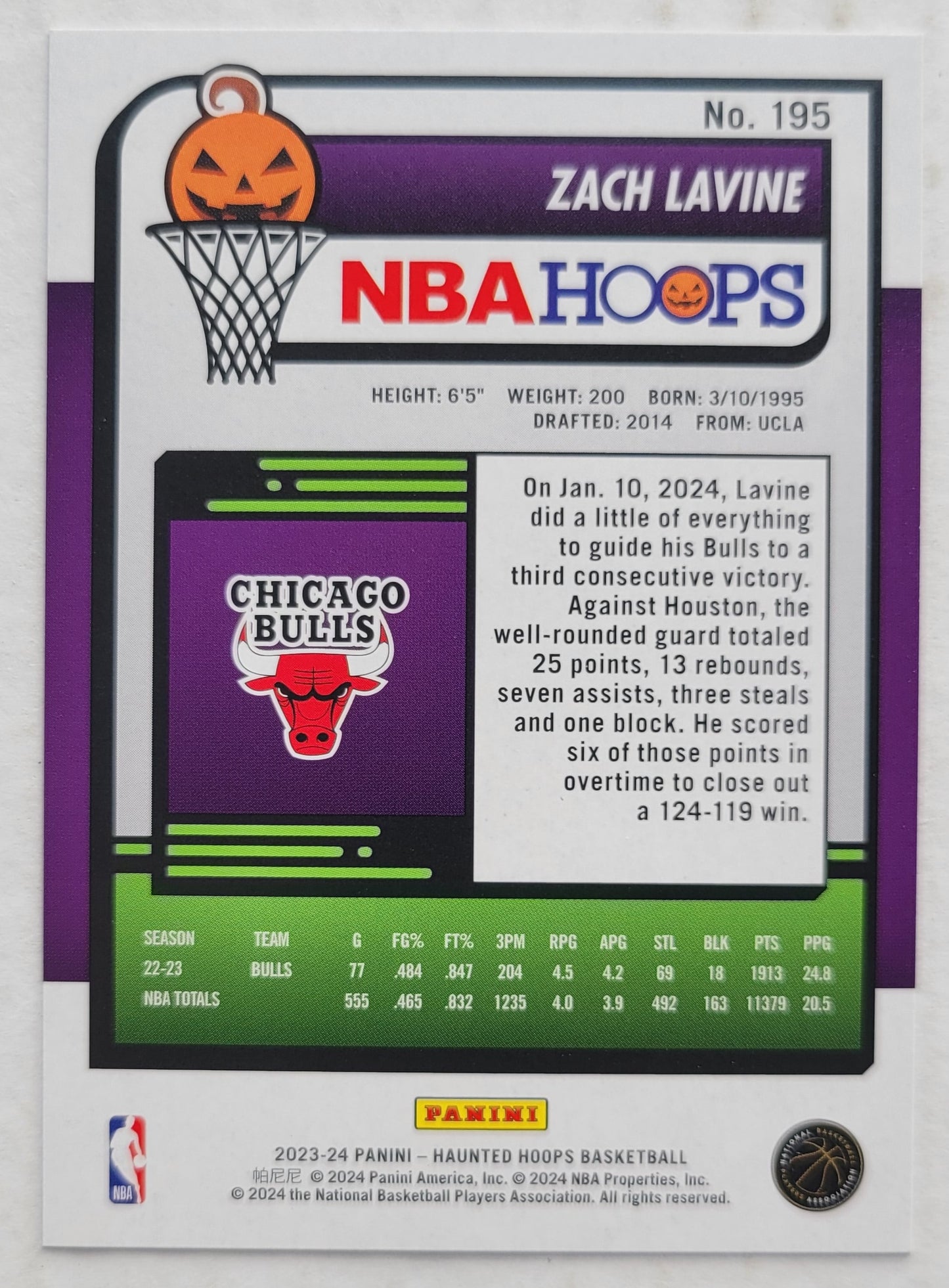 Zach LaVine - 2023-24 Hoops Haunted Hoops #195