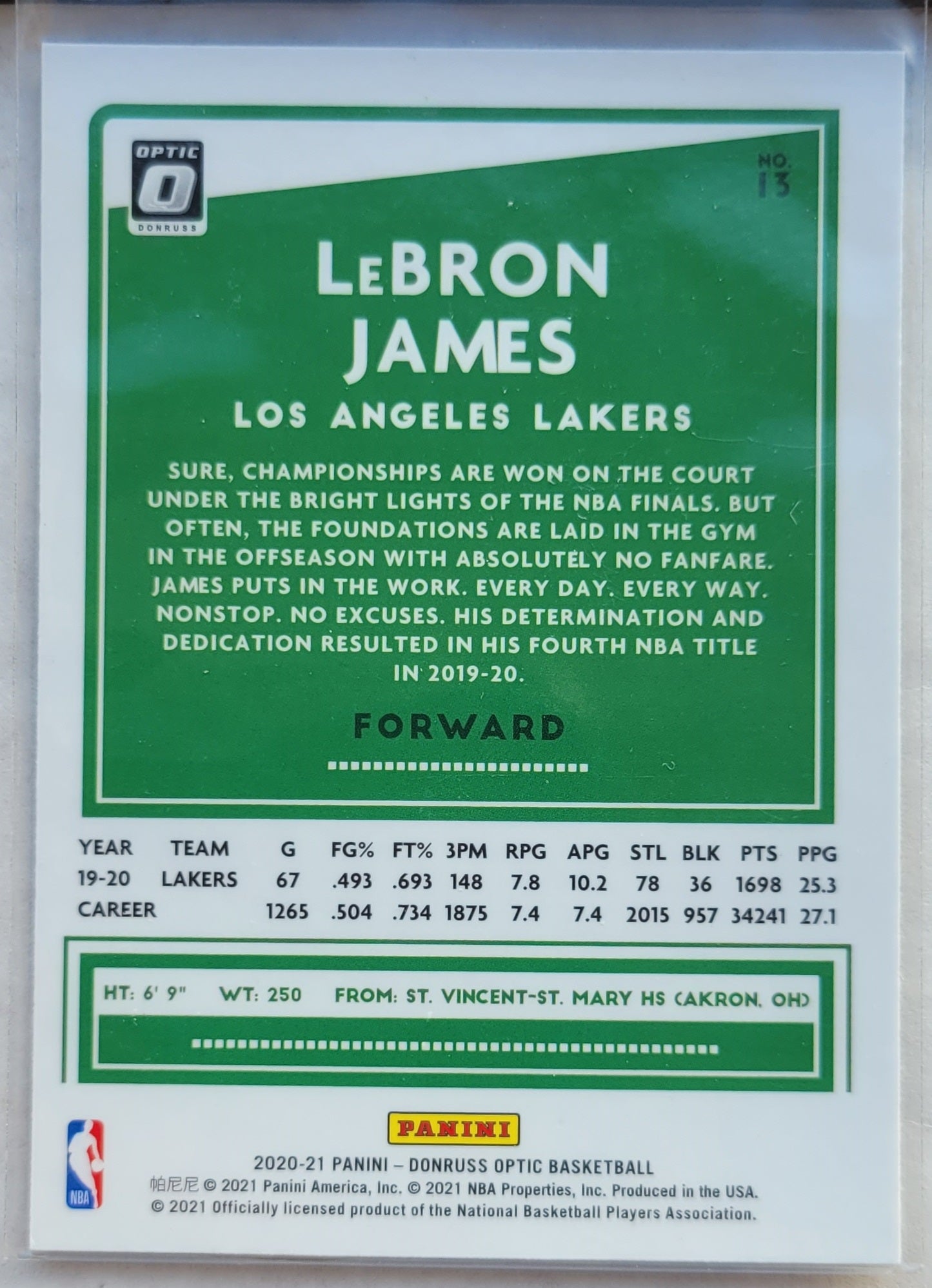 LeBron James - 2020-21 Donruss Optic #13