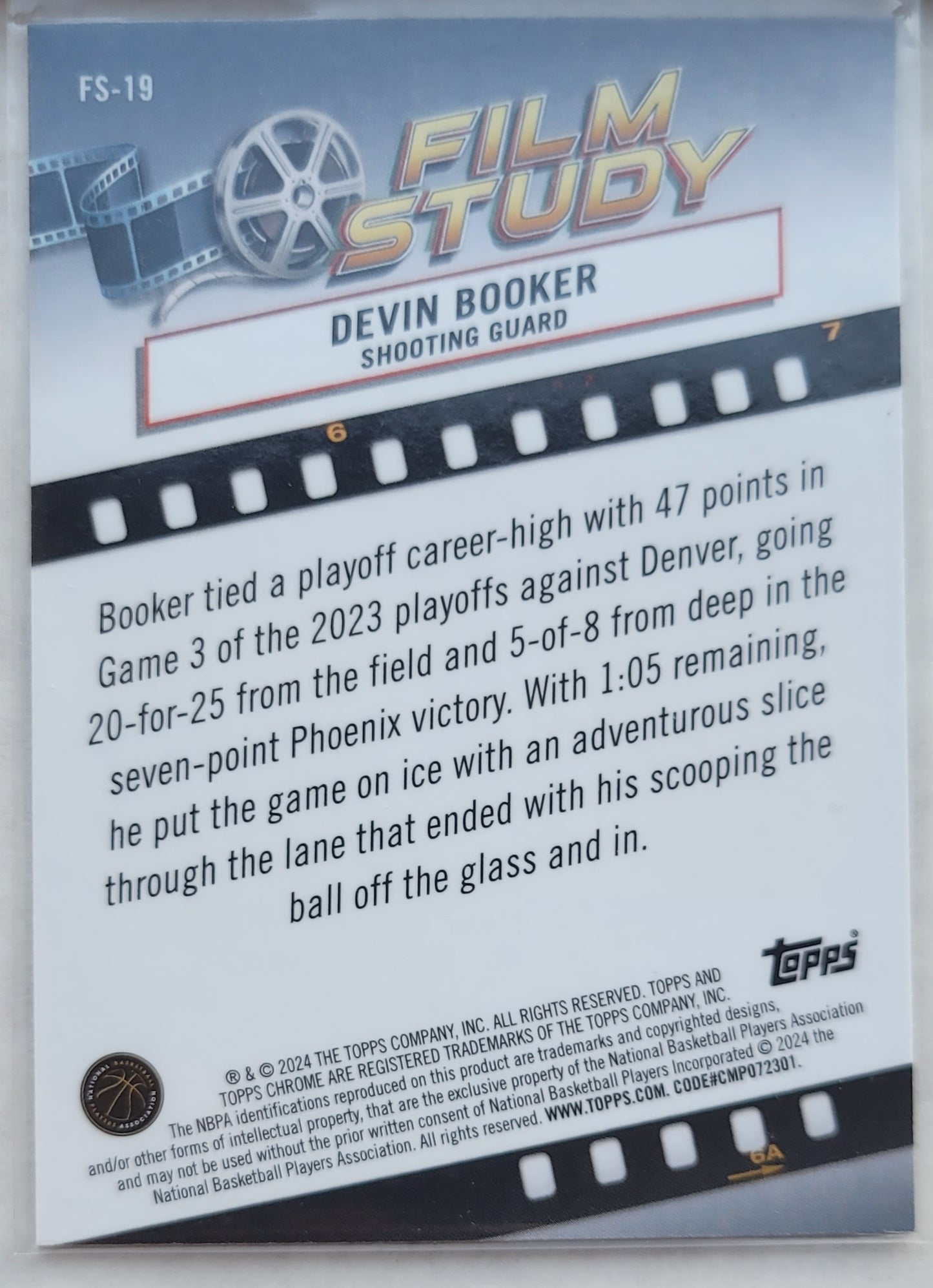 Devin Booker - 2023-24 Topps Chrome Film Study #FS19