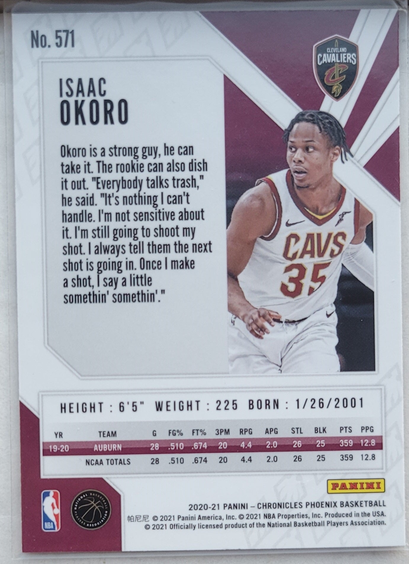 Isaac Okoro - 2020-21 Panini Chronicles Silver #571 Phoenix RC