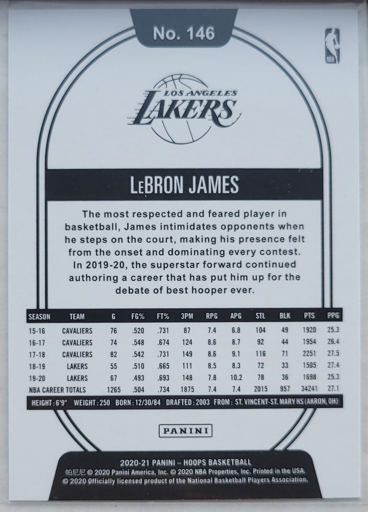 LeBron James - 2020-21 Hoops #146