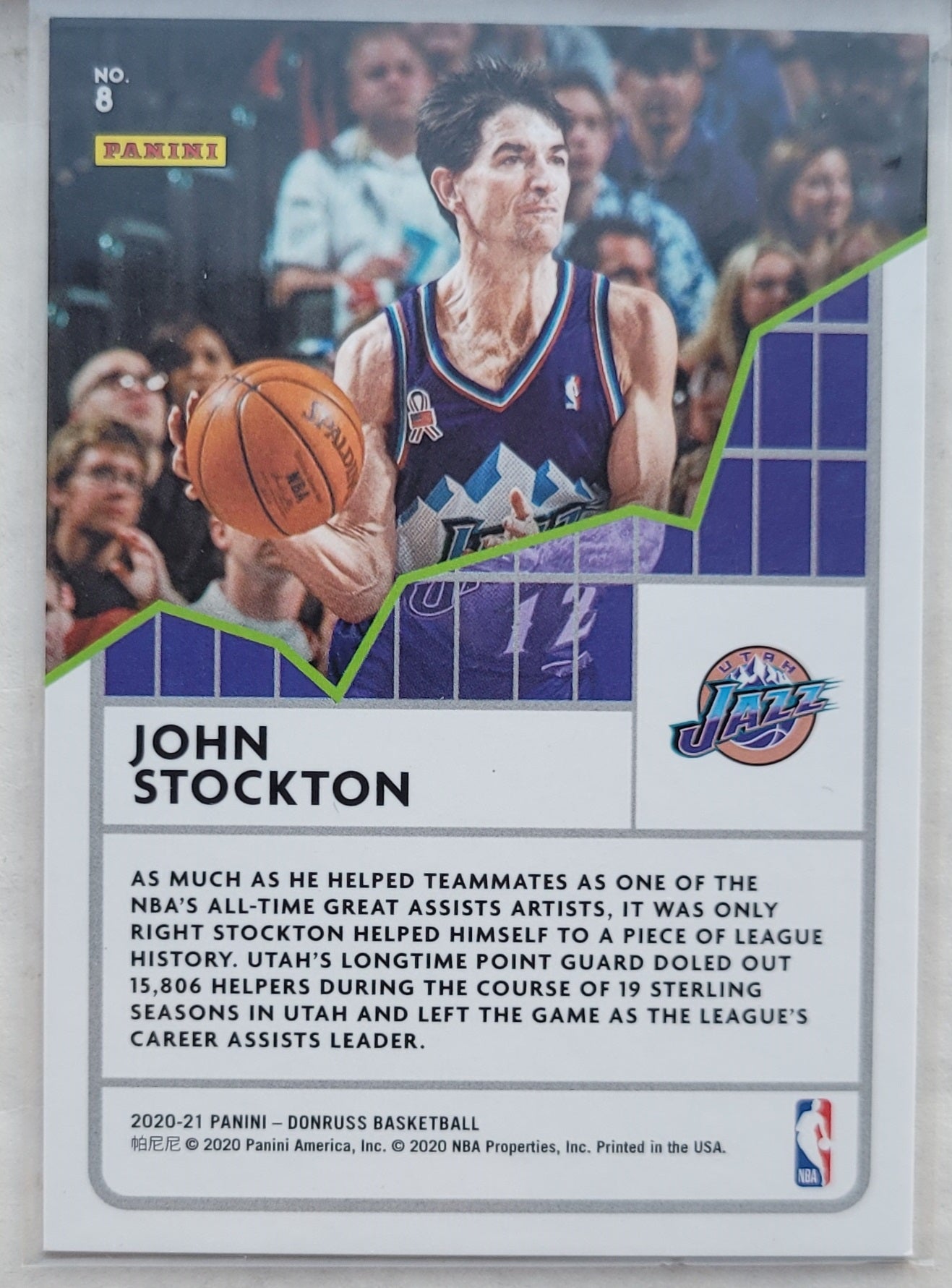 John Stockton - 2020-21 Donruss All Time League Leaders Holo Red Laser #8 - 51/99