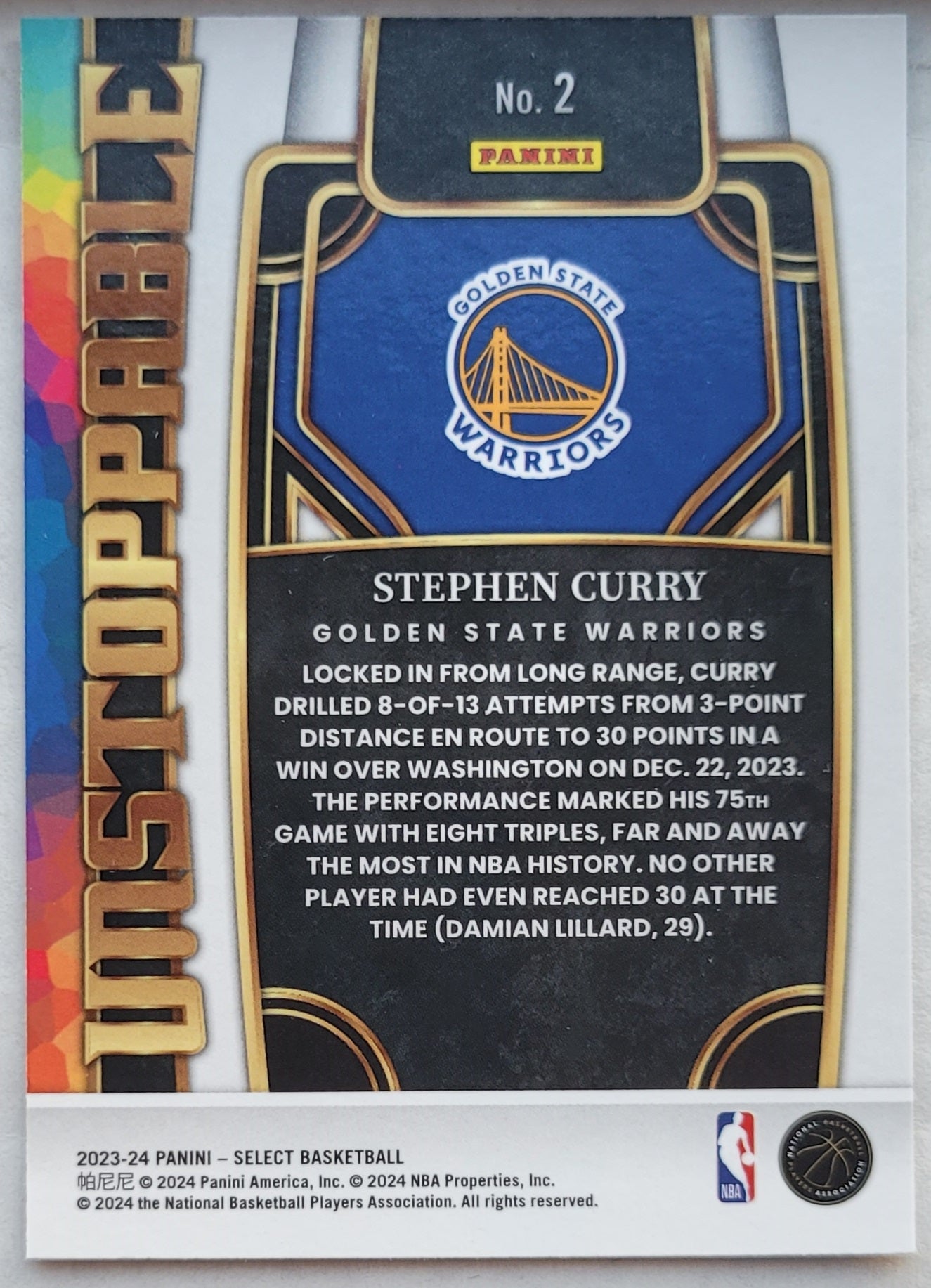 Stephen Curry - 2023-24 Select Unstoppable #2