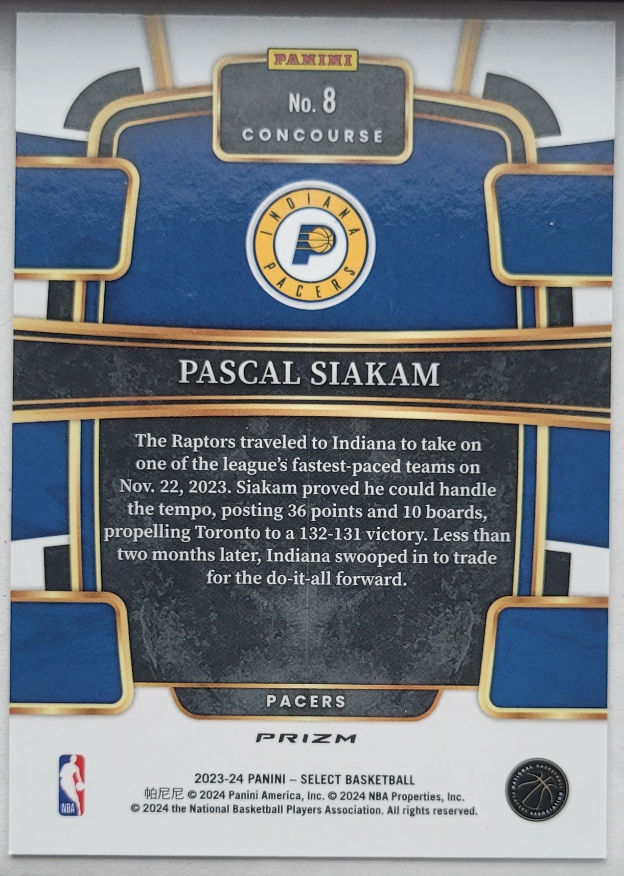 Pascal Siakam - 2023-24 Select Prizms Tectonic #8