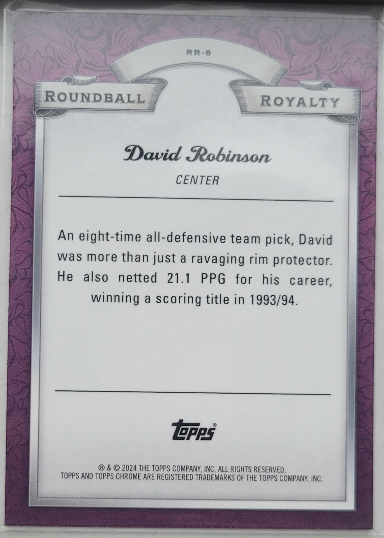 David Robinson - 2023-24 Topps Chrome Roundball Royalty #RR8