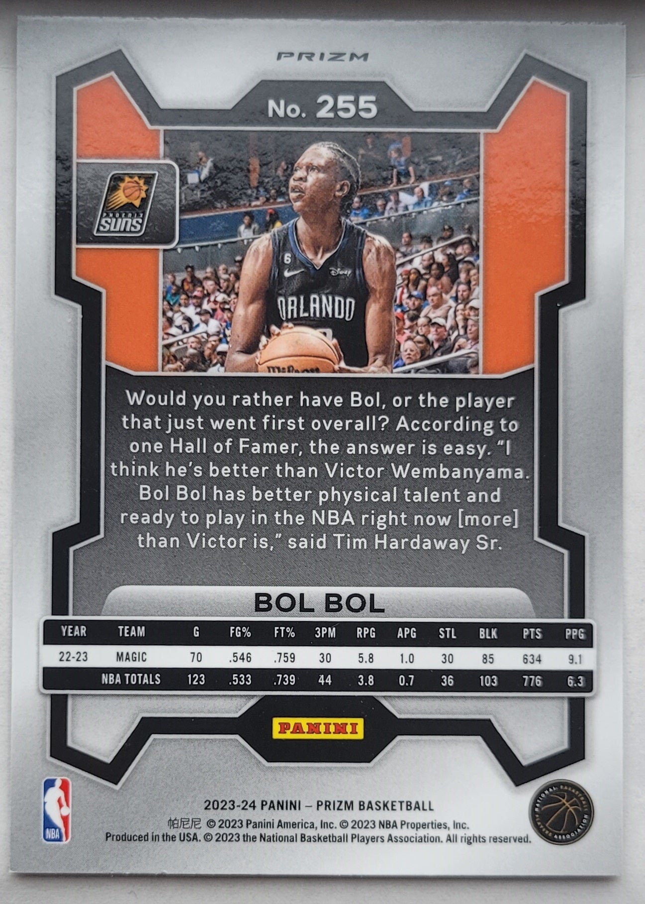 Bol Bol - 2023-24 Panini Prizm Prizms Ruby Wave #255