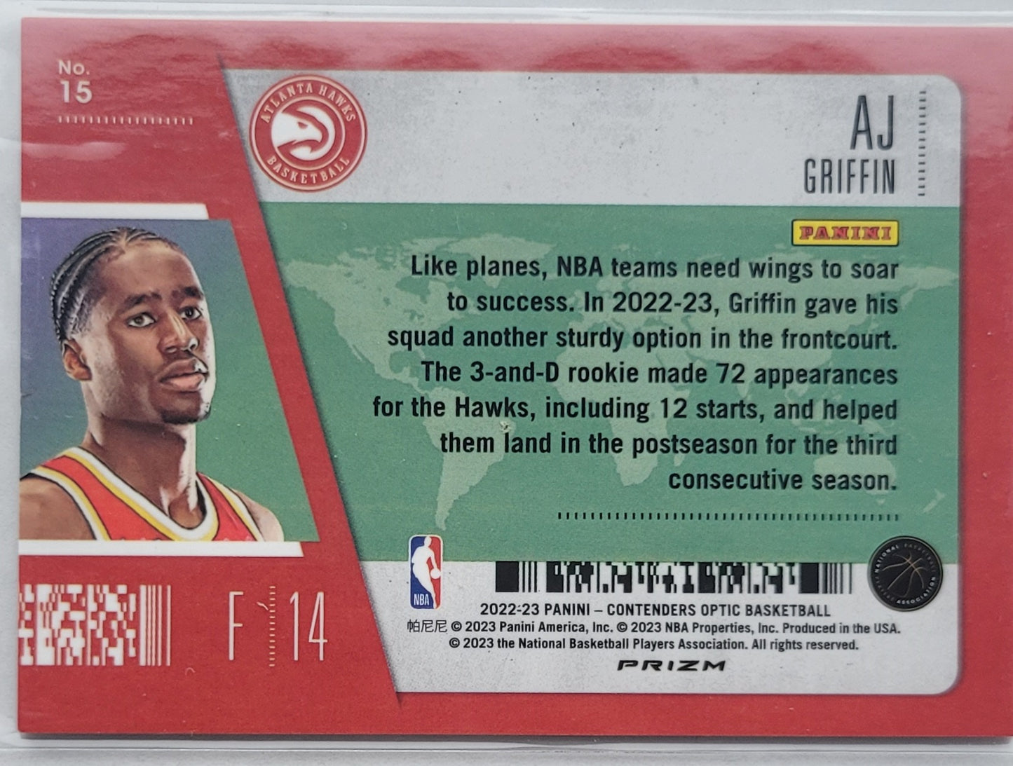 AJ Griffin - 2022-23 Panini Contenders Optic First Class Ticket #15