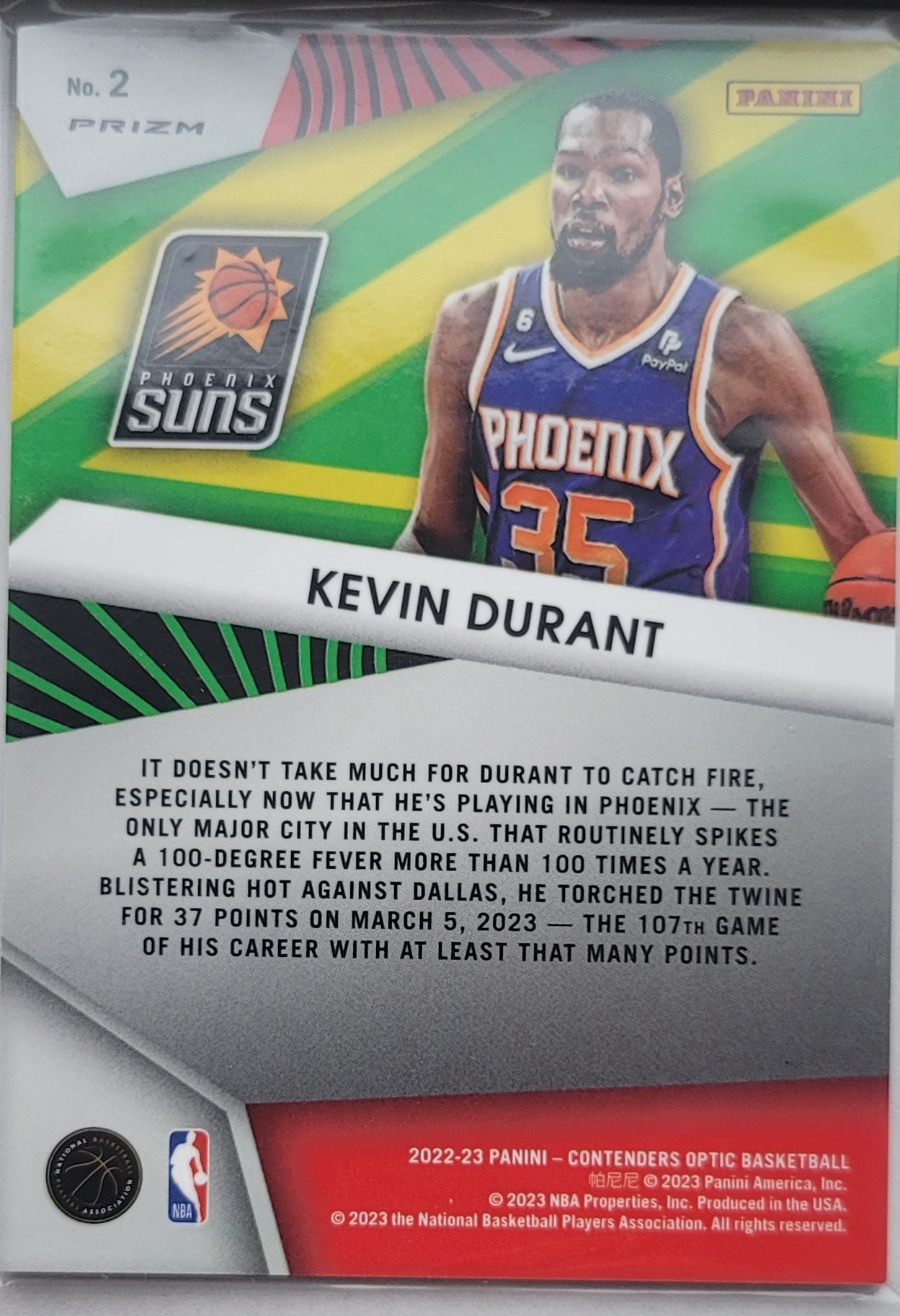 Kevin Durant - 2022-23 Panini Contenders Optic Optic Illusions Red Wave #2