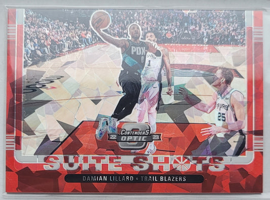 Damian Lillard - 2022-23 Panini Contenders Optic Suite Shots Red Cracked Ice #11