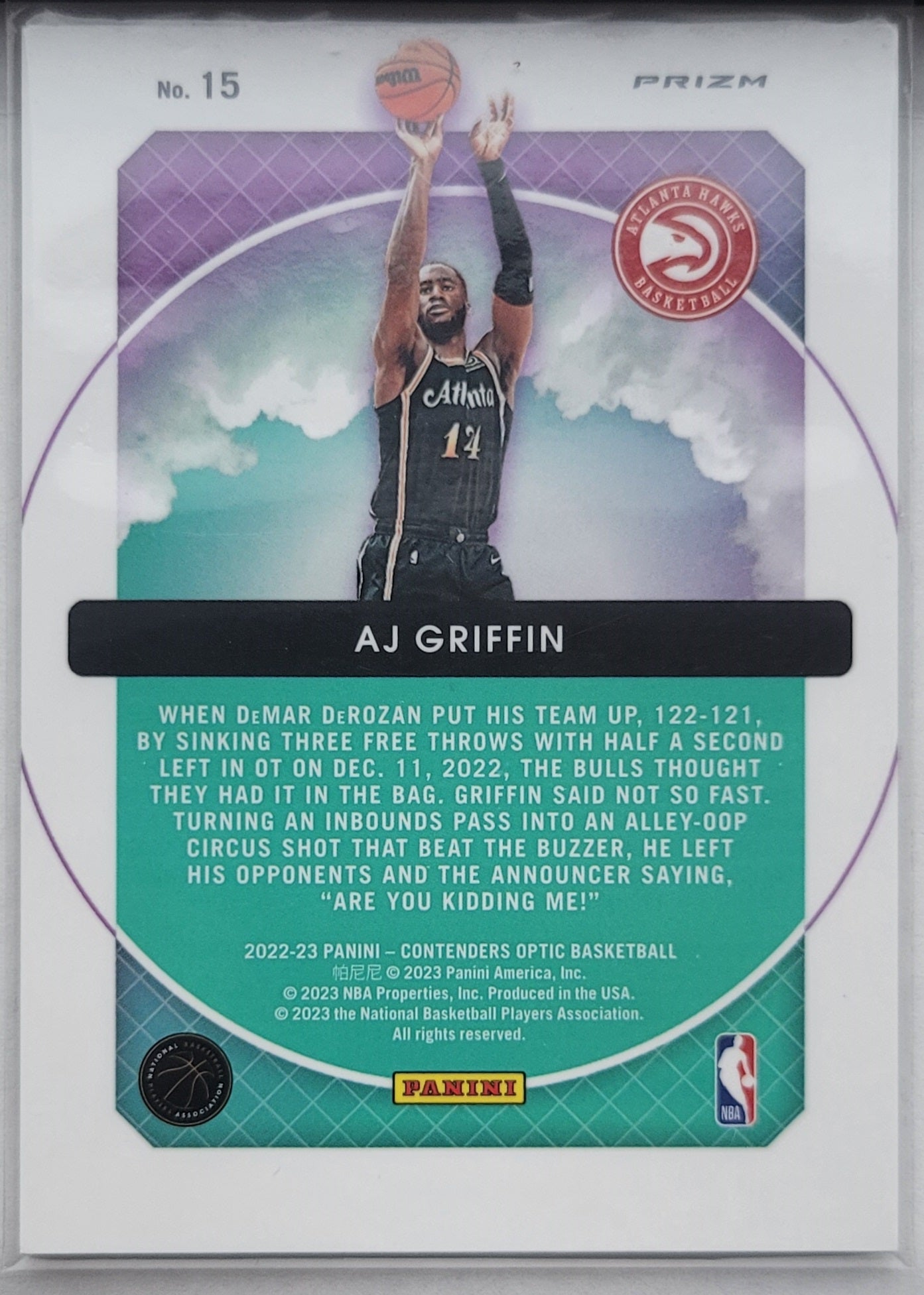 AJ Griffin - 2022-23 Panini Contenders Optic Hoop Dreams Red Cracked Ice #15