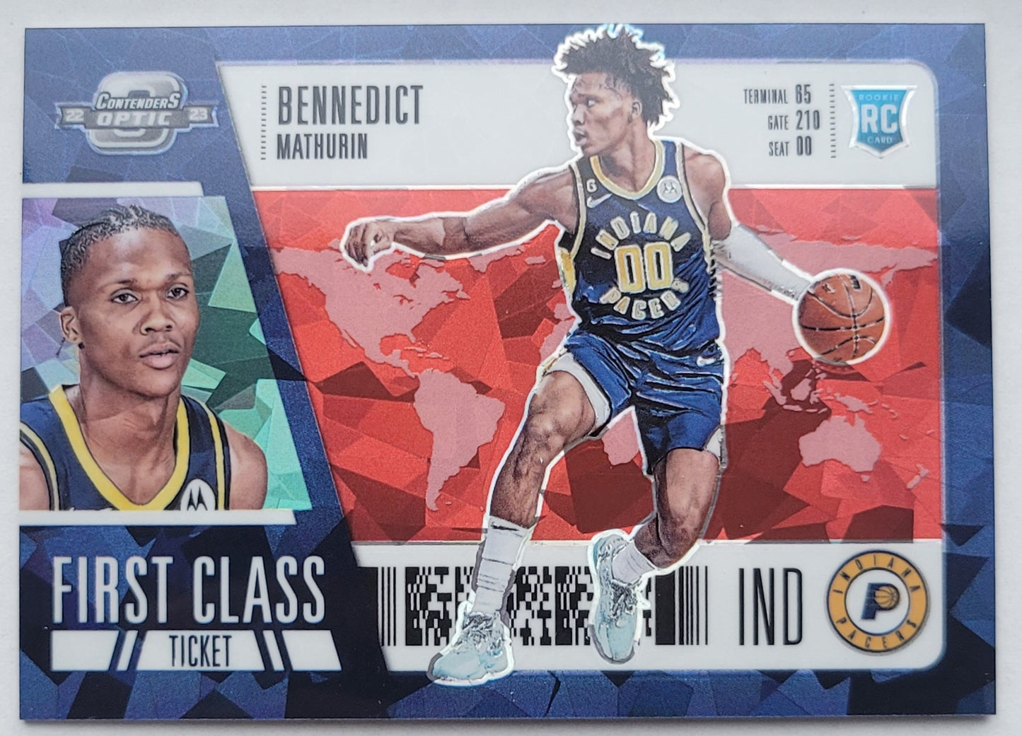 Bennedict Mathurin - 2022-23 Panini Contenders Optic First Class Ticket Blue Cracked Ice #6