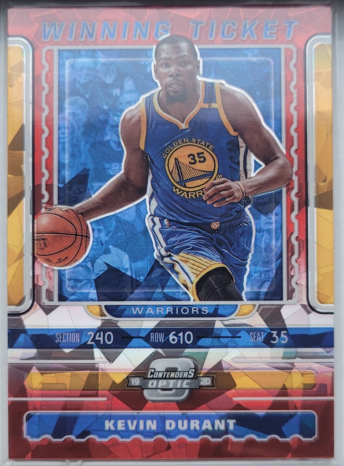 Kevin Durant - 2019-20 Panini Contenders Optic Winning Tickets Red Cracked Ice #8