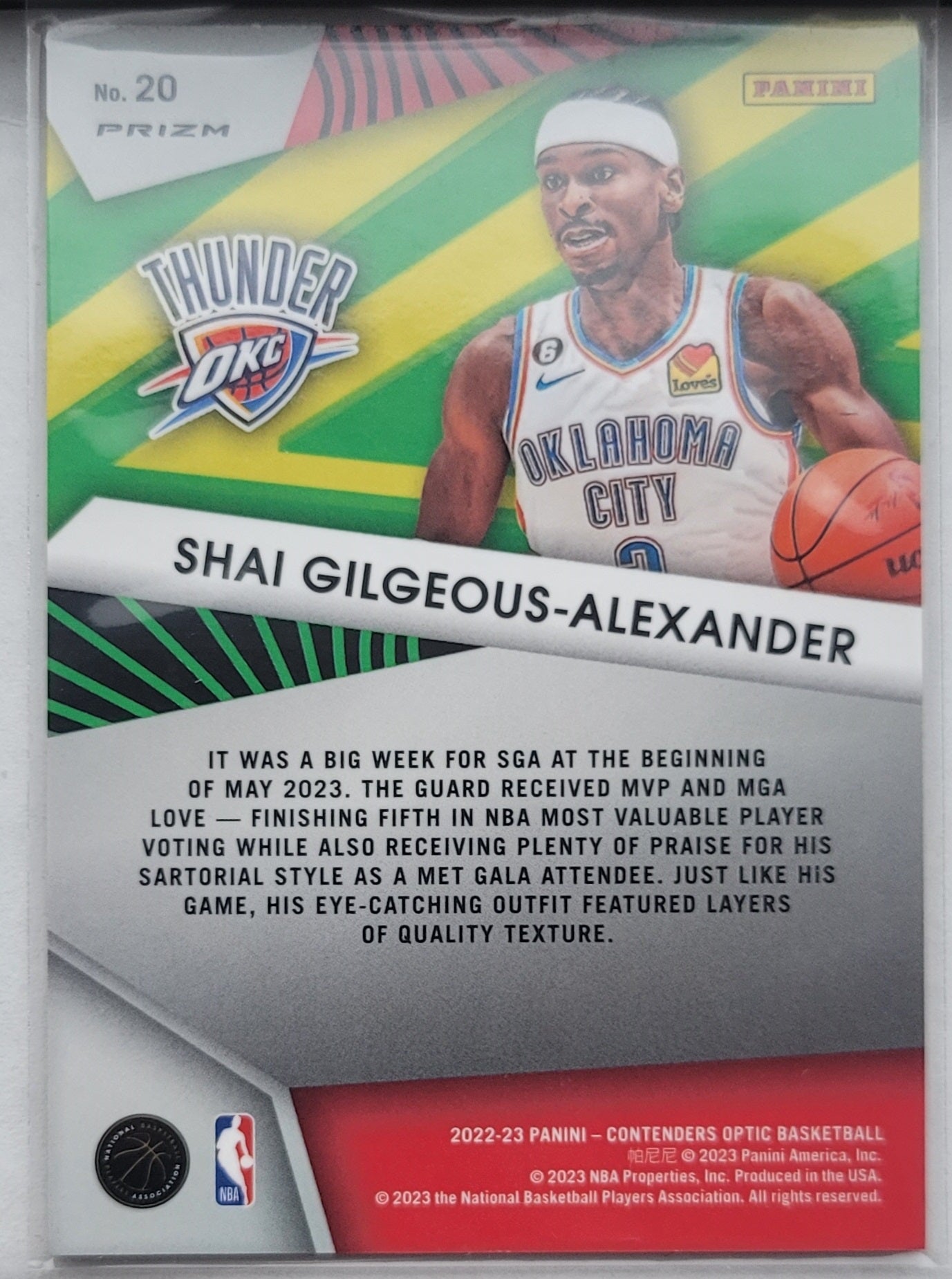 Shai Gilgeous-Alexander - 2022-23 Panini Contenders Optic Optic Illusion Red Cracked Ice #20