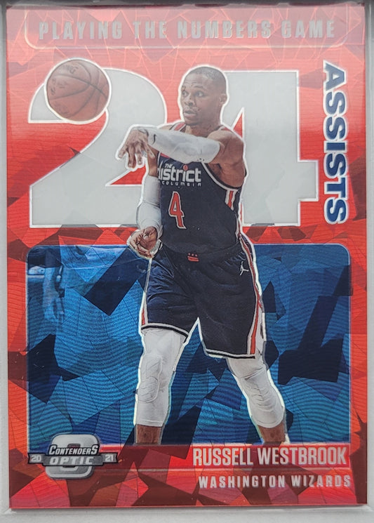 Russell Westbrook - 2020-21 Panini Contenders Optic Playing the Numbers Game Red Cracked Ice #17