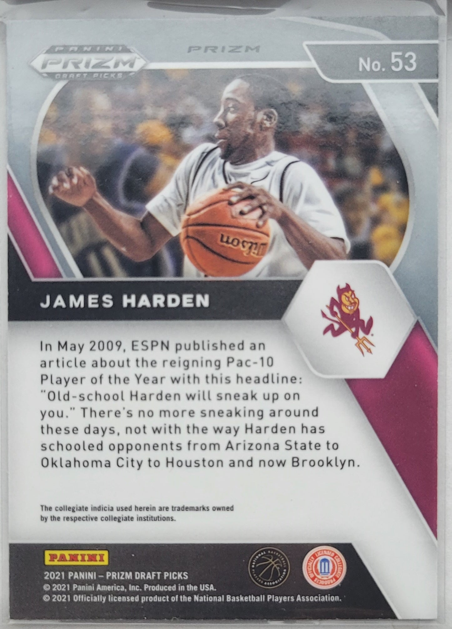 James Harden - 2021-22 Panini Prizm Draft Picks Prizms Red Ice #53