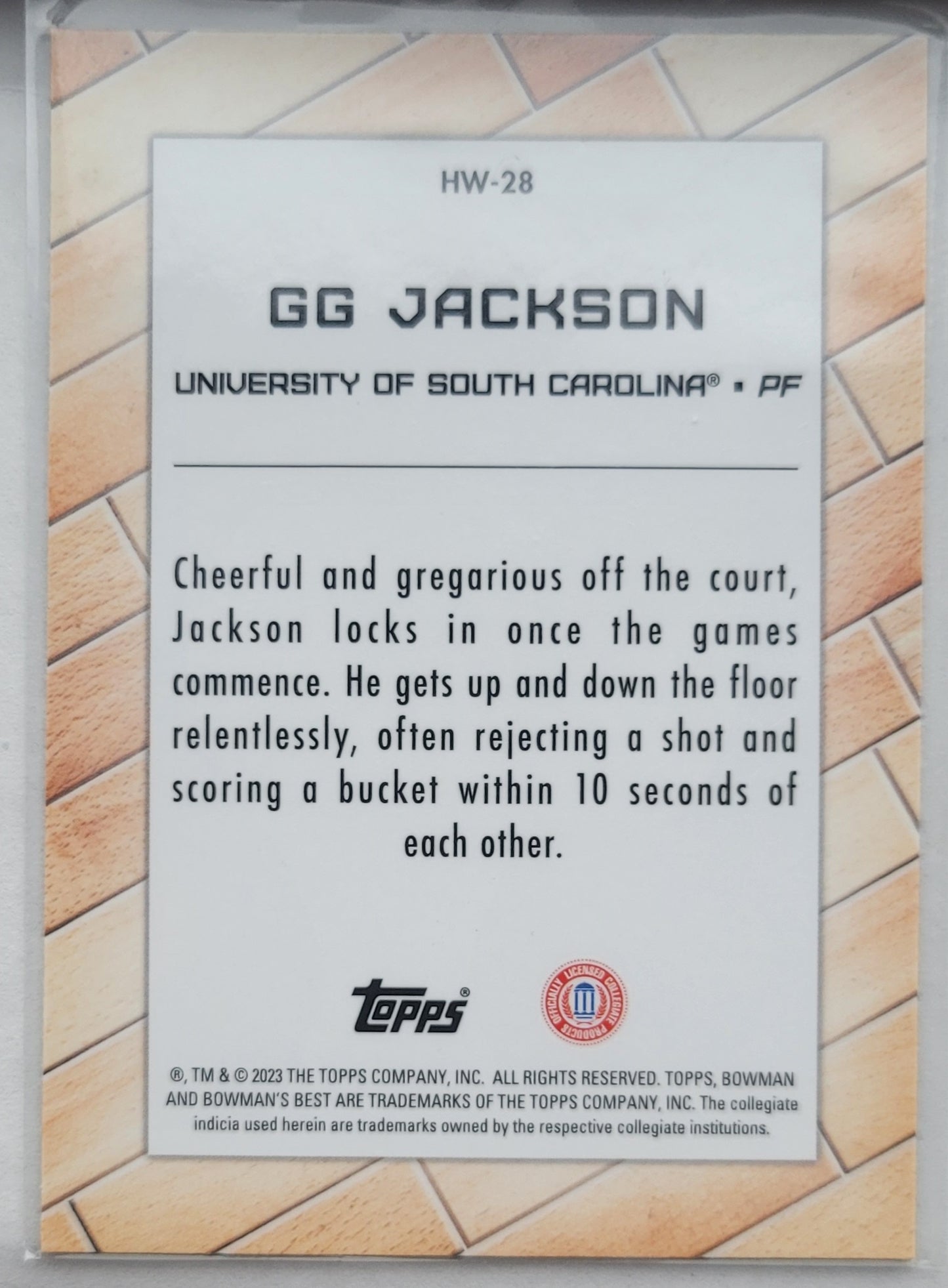 GG Jackson - 2022-23 Bowman's Best University Hardwood Warriors #HW28