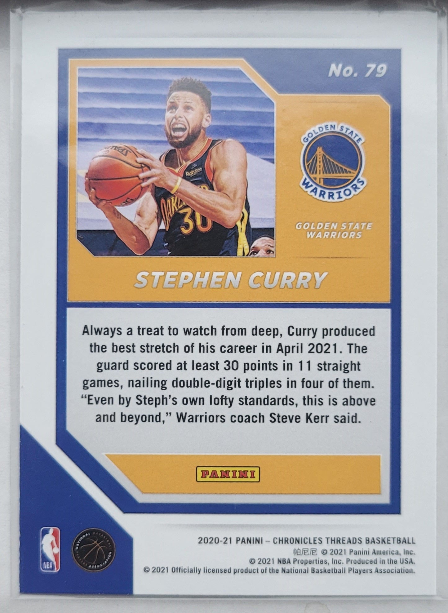 Stephen Curry - 2020-21 Panini Chronicles #79 Threads