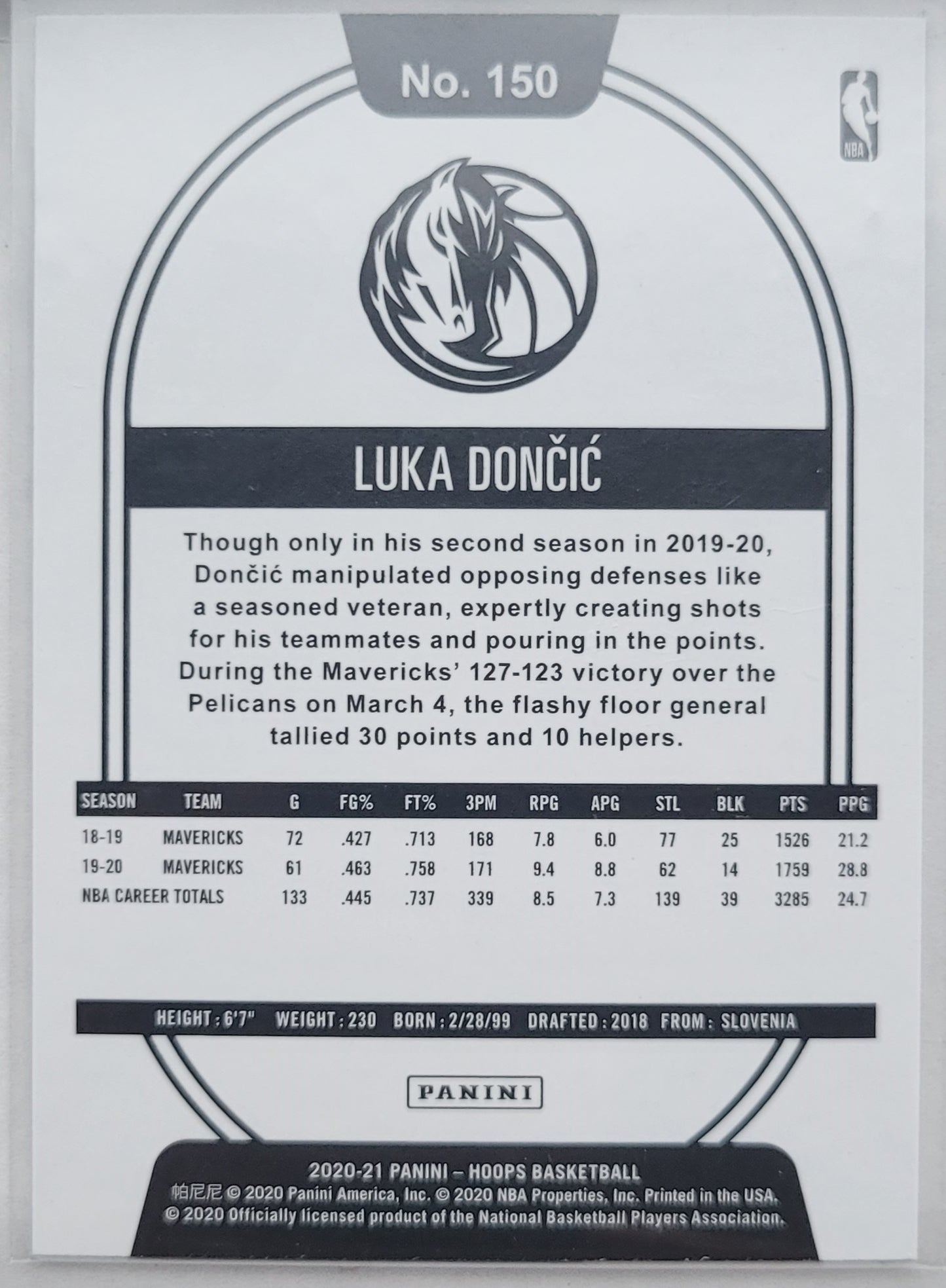 Luka Doncic - 2020-21 Hoops #150