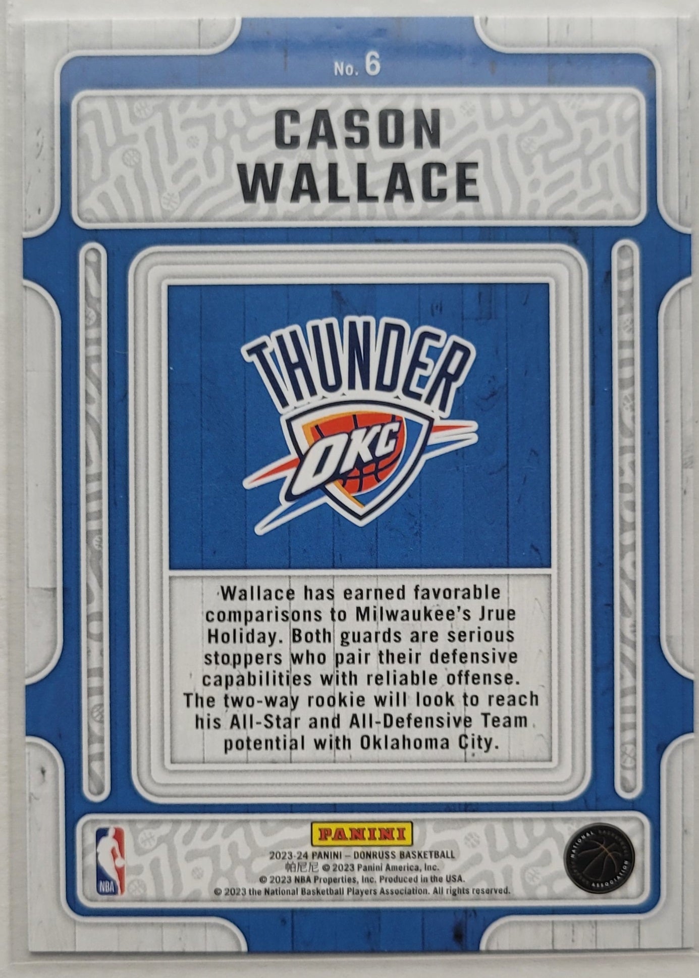 Cason Wallace - 2023-24 Donruss Hardwood Masters #6