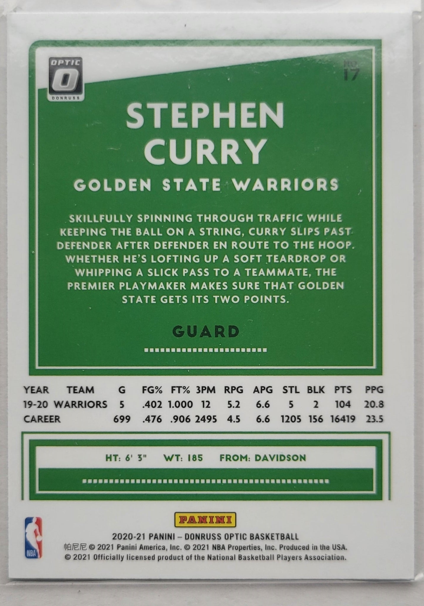 Stephen Curry - 2020-21 Donruss Optic #17