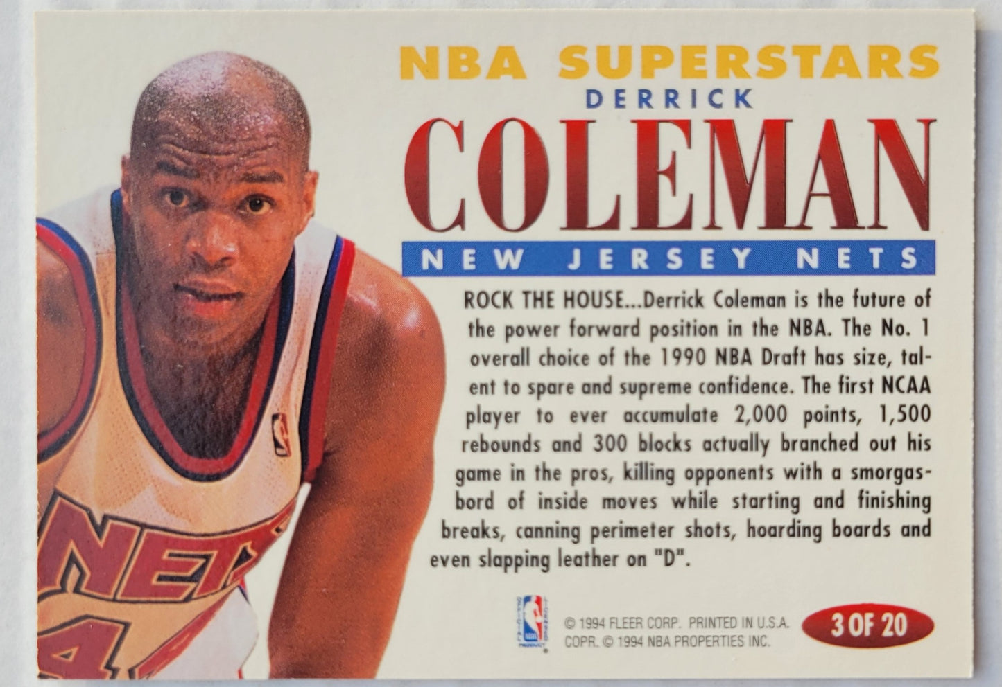 Derrick Coleman - 1993-94 Fleer NBA Superstars #3