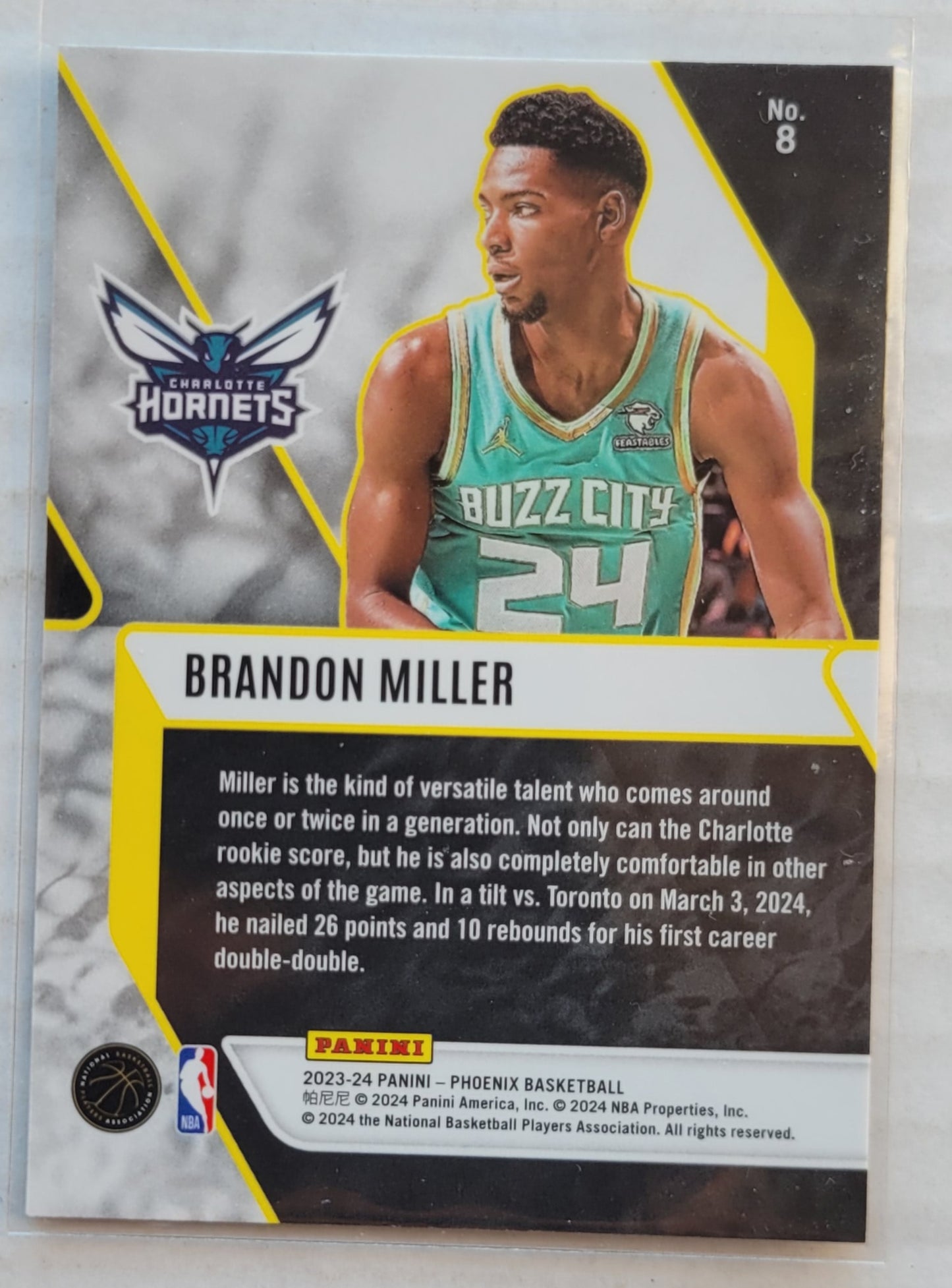 Brandon Miller - 2023-24 Panini Phoenix Fade To Black #8