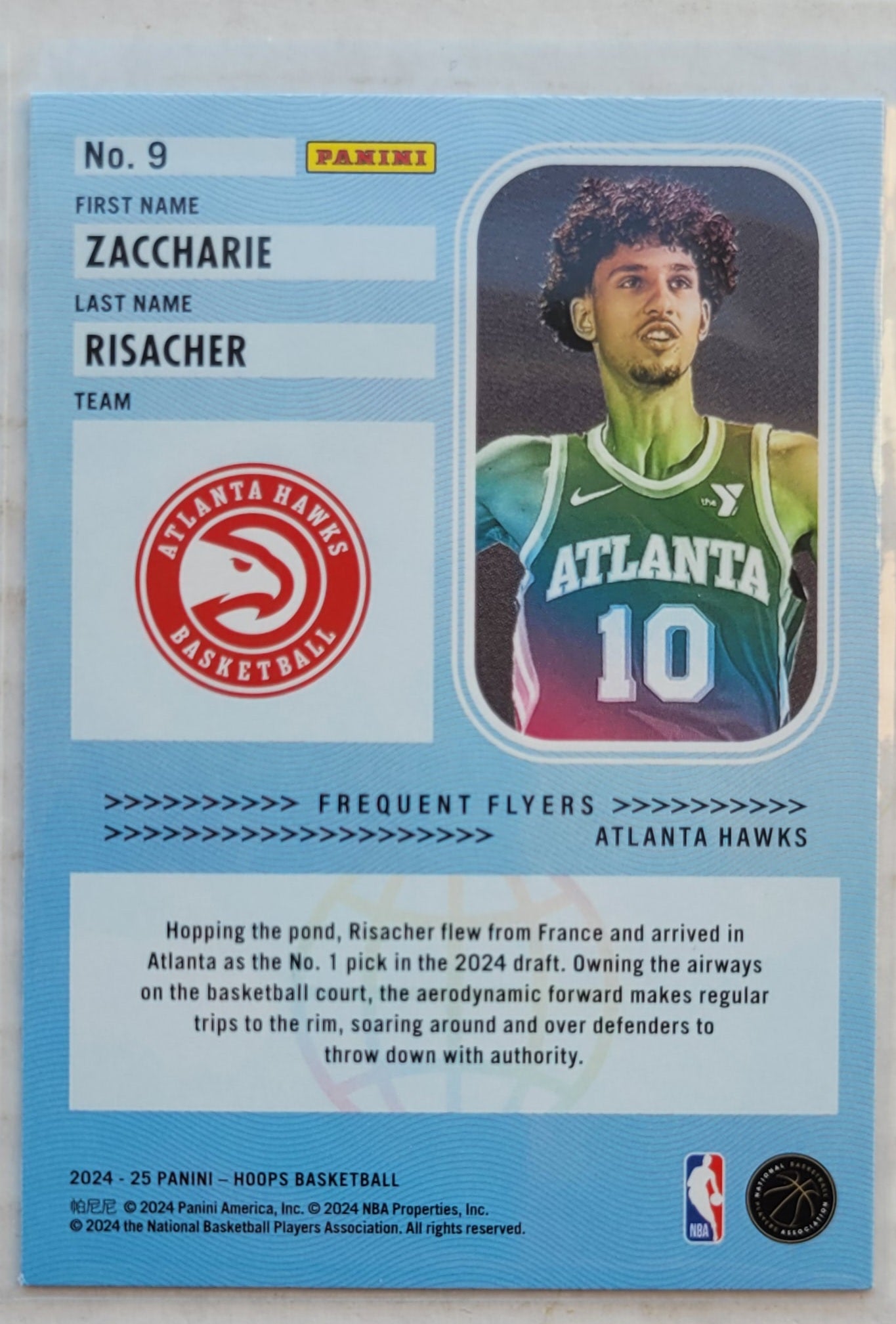 Zaccharie Risacher - 2024-25 Hoops Frequent Flyers #9