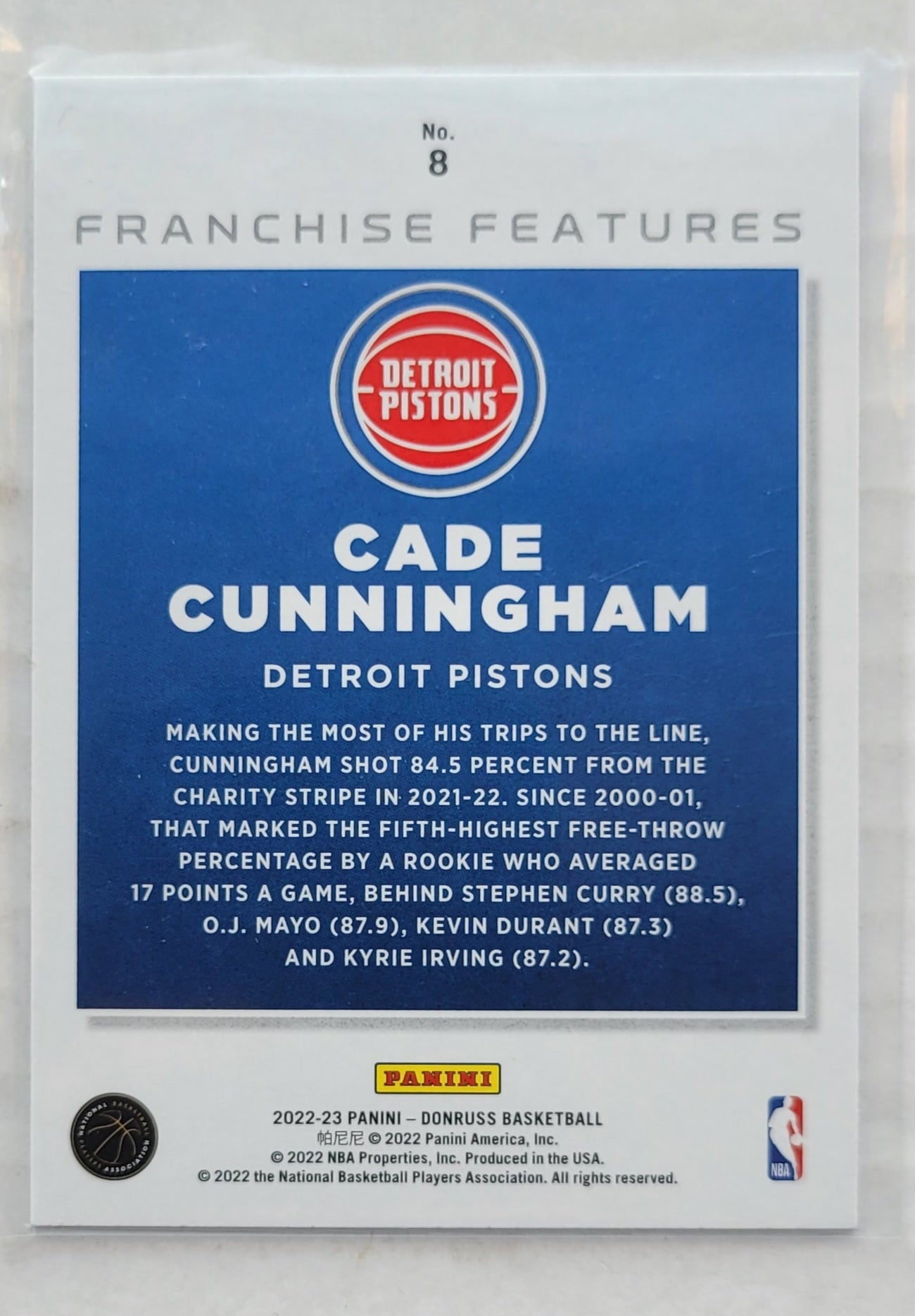 Cade Cunningham - 2022-23 Donruss Franchise Features #8