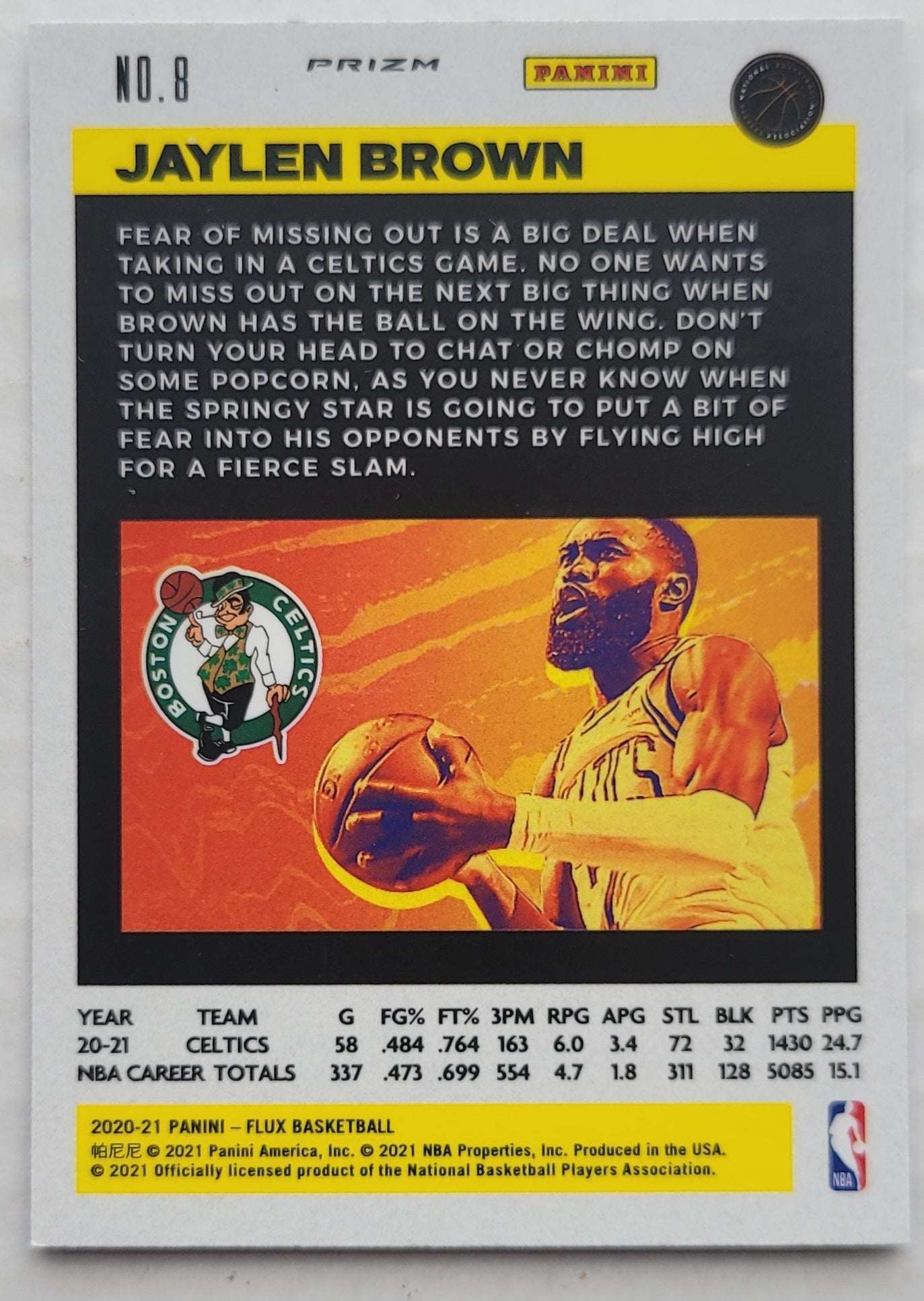 Jaylen Brown - 2020-21 Panini Flux Light Blue #8