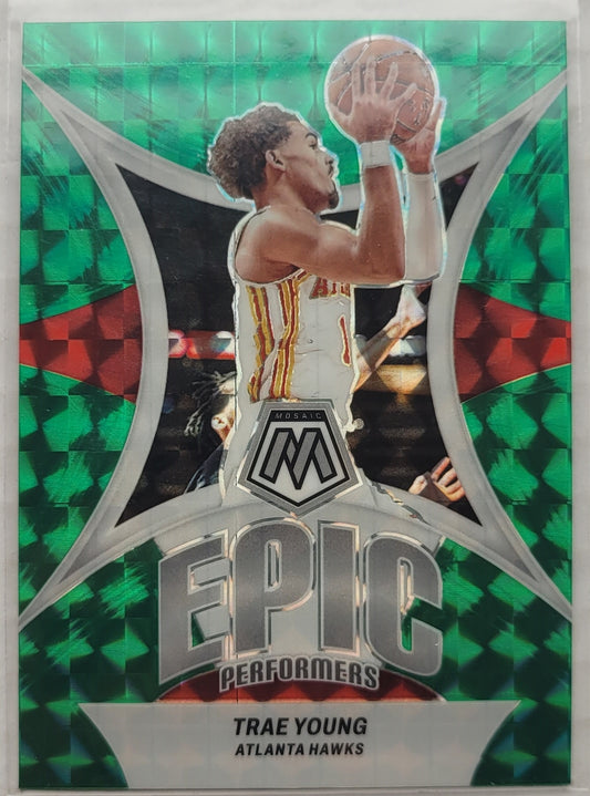 Trae Young - 2023-24 Panini Mosaic Epic Performers Mosaic Green #6