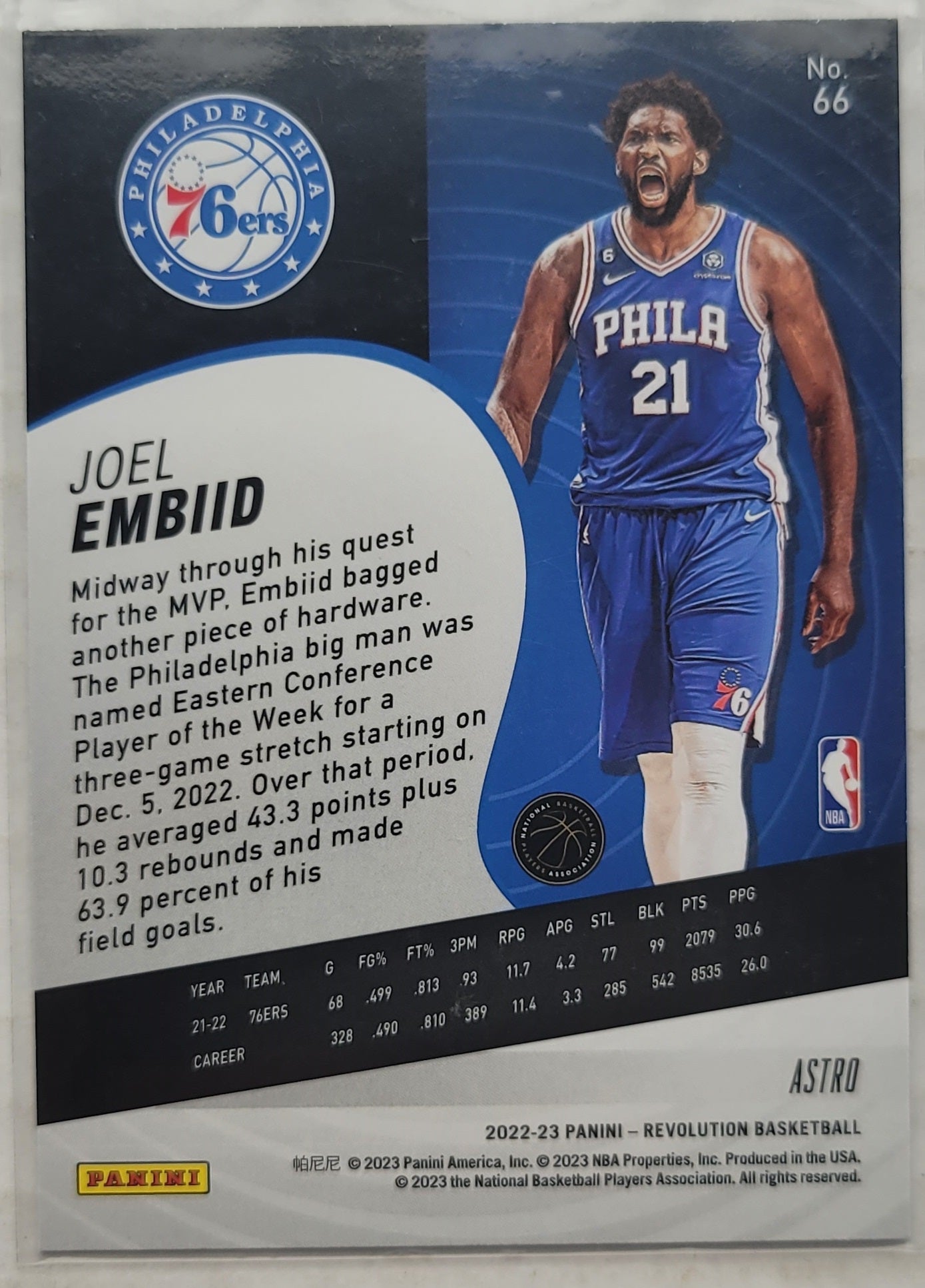 Joel Embiid - 2022-23 Panini Revolution Astro #66