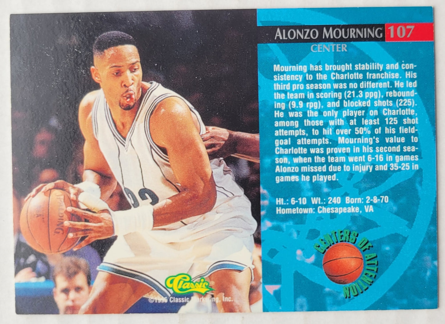 Alonzo Mourning - 1995 Classic #107 CA