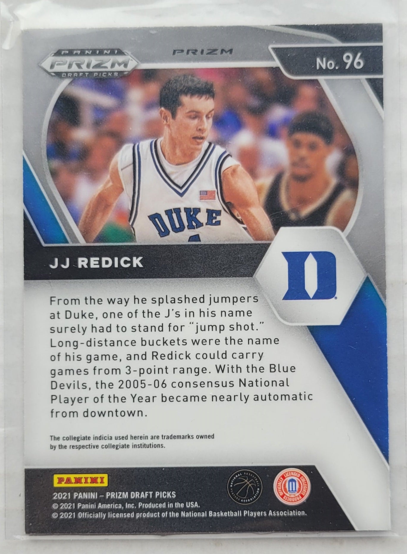 JJ Redick - 2021-22 Panini Prizm Draft Picks Prizms Orange Ice #96