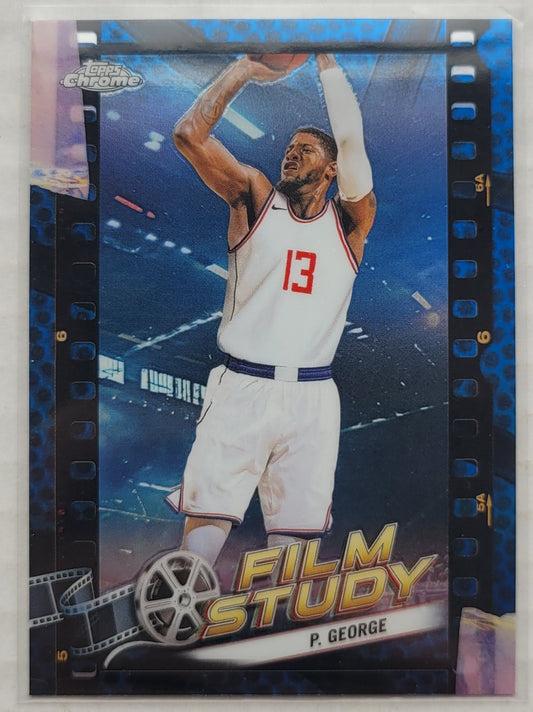 Paul George - 2023-24 Topps Chrome Film Study Blue Basketball Refractors #FS10
