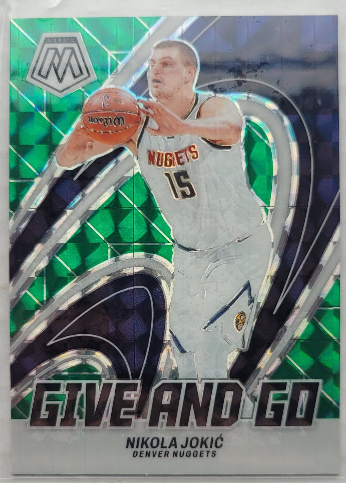 Nikola Jokic - 2023-24 Panini Mosaic Give and Go Mosaic Green #6