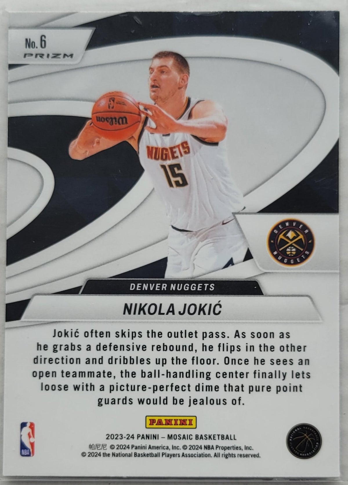 Nikola Jokic - 2023-24 Panini Mosaic Give and Go Mosaic Green #6