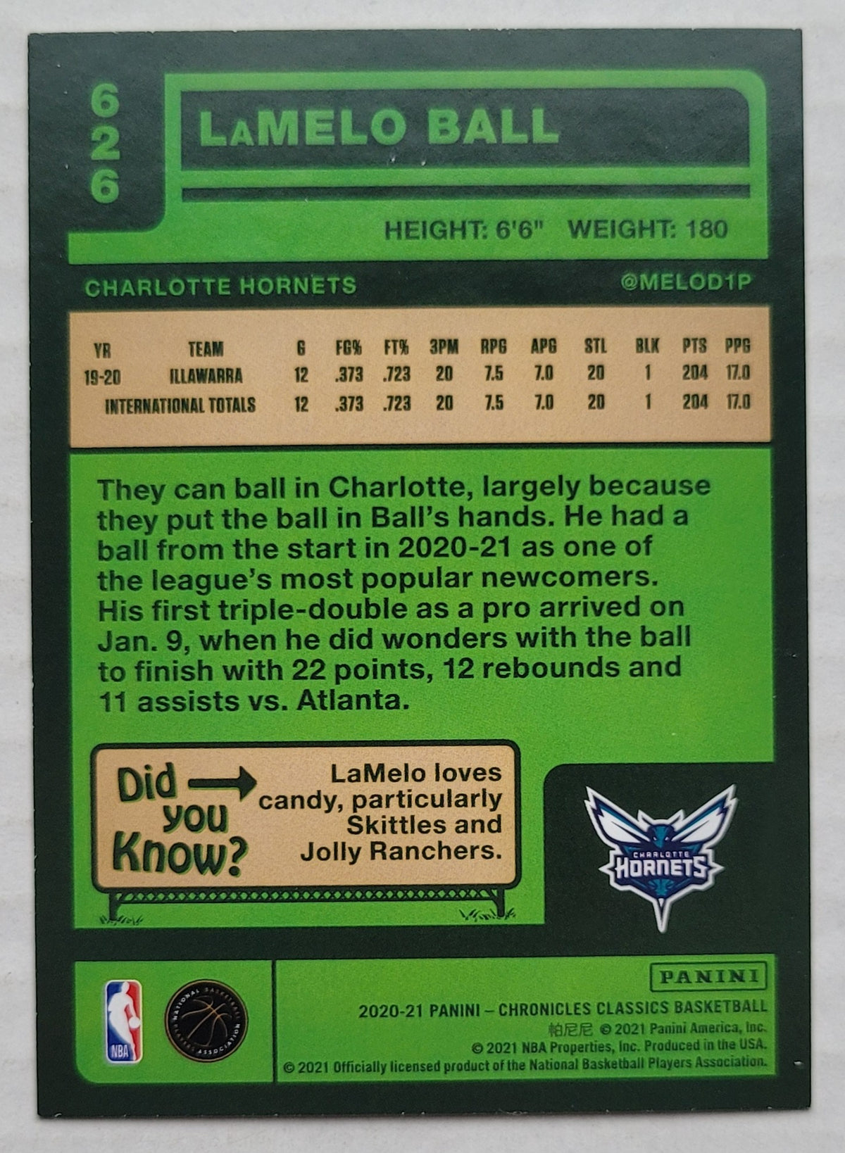 LaMelo Ball - 2020-21 Panini Chronicles #626 Classics RC