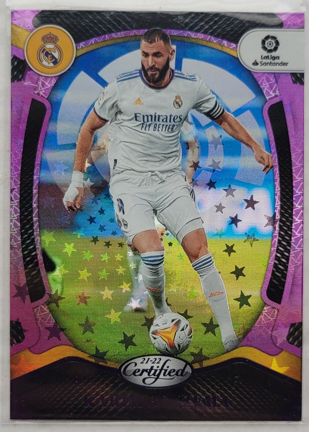 Karim Benzema - 2021-22 Panini Chronicles La Liga Purple Astro #162 Certified