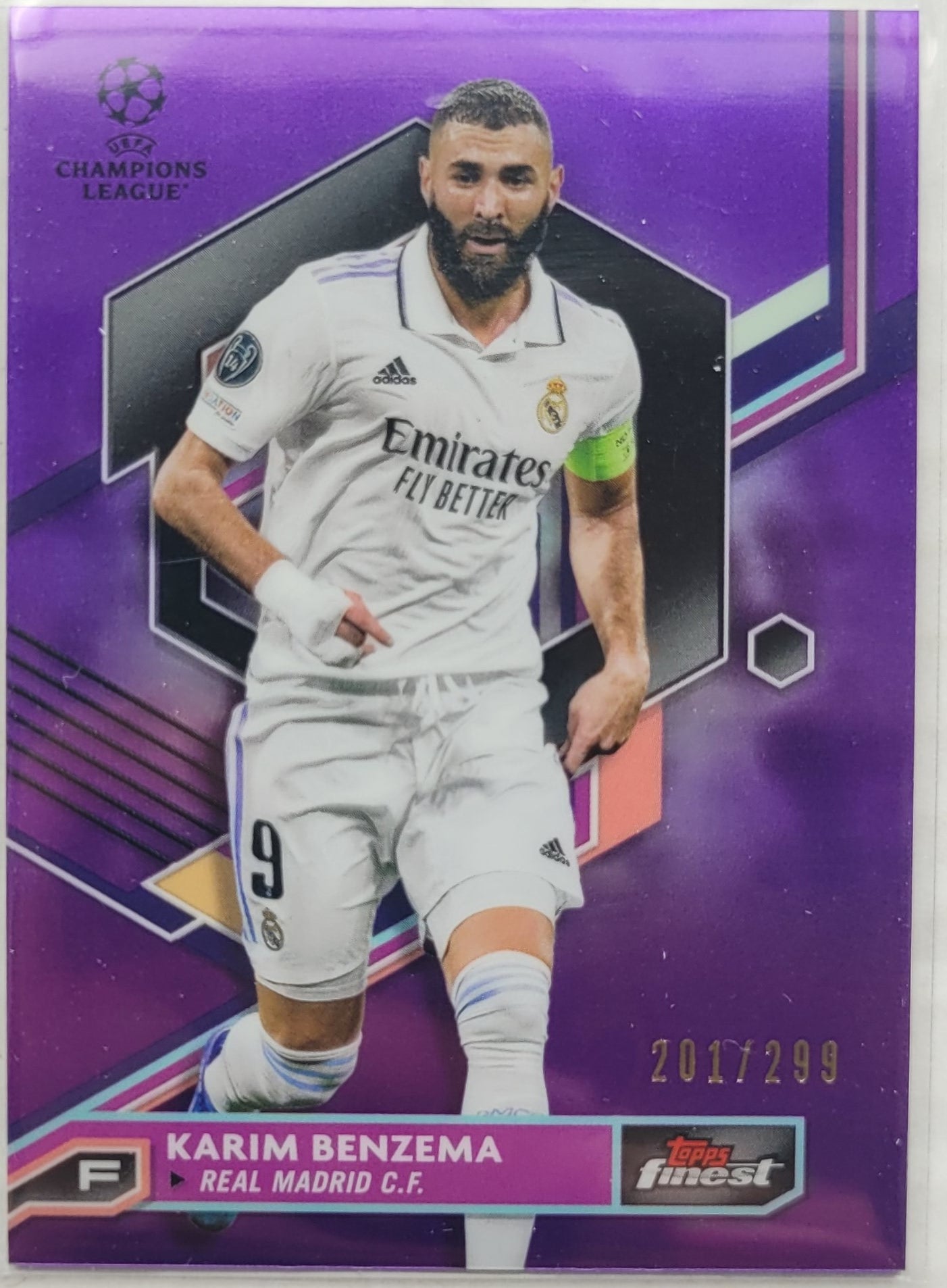 Karim Benzema - 2022-23 Finest UEFA Club Competitions Purple Refractors #5 - 201/299