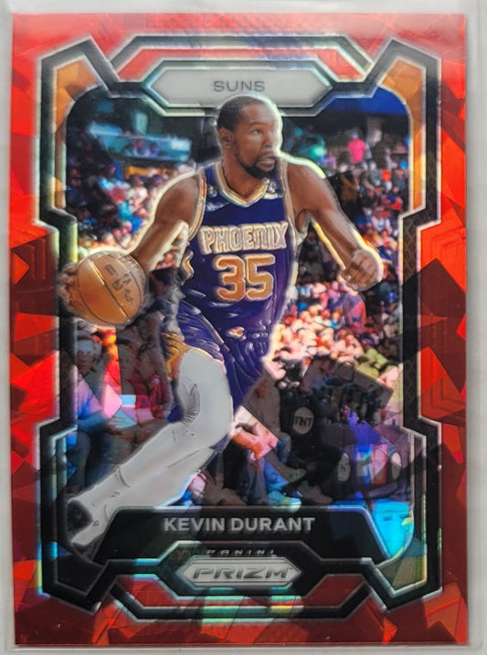 Kevin Durant - 2023-24 Panini Prizm Prizms Red Cracked Ice #5
