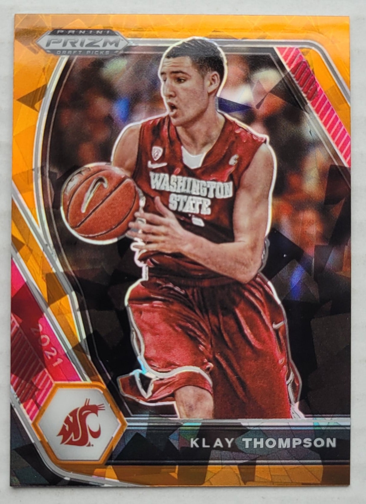 Klay Thompson - 2021-22 Panini Prizm Draft Picks Prizms Orange Ice #82