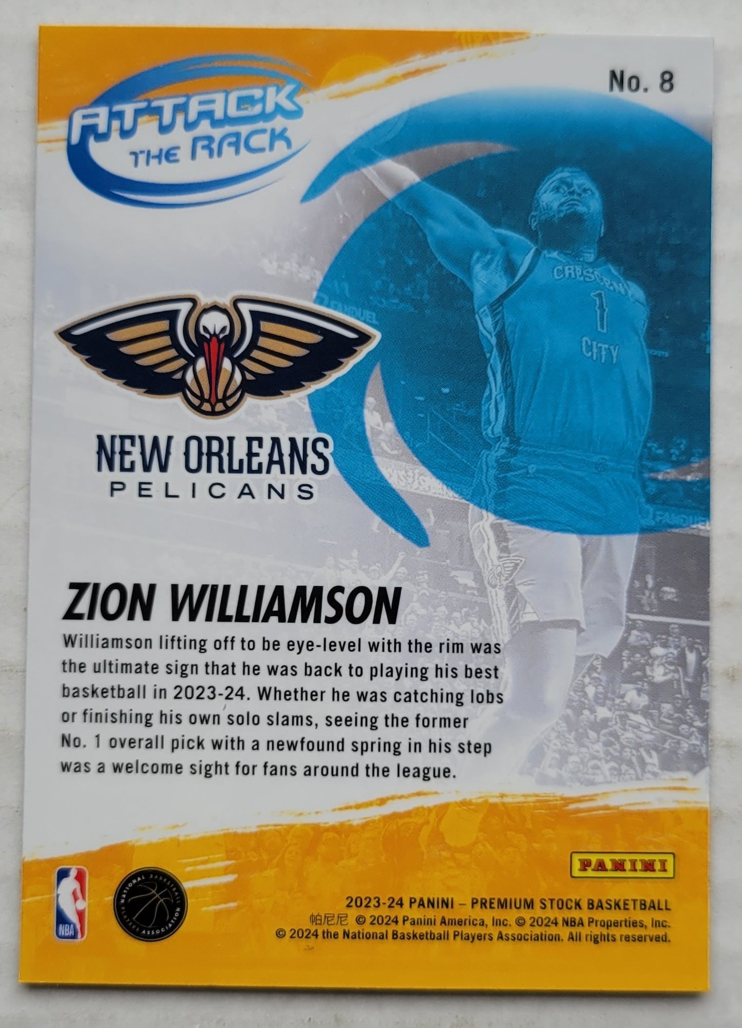 Zion Williamson - 2023-24 Hoops Premium Stock Attack the Rack #8