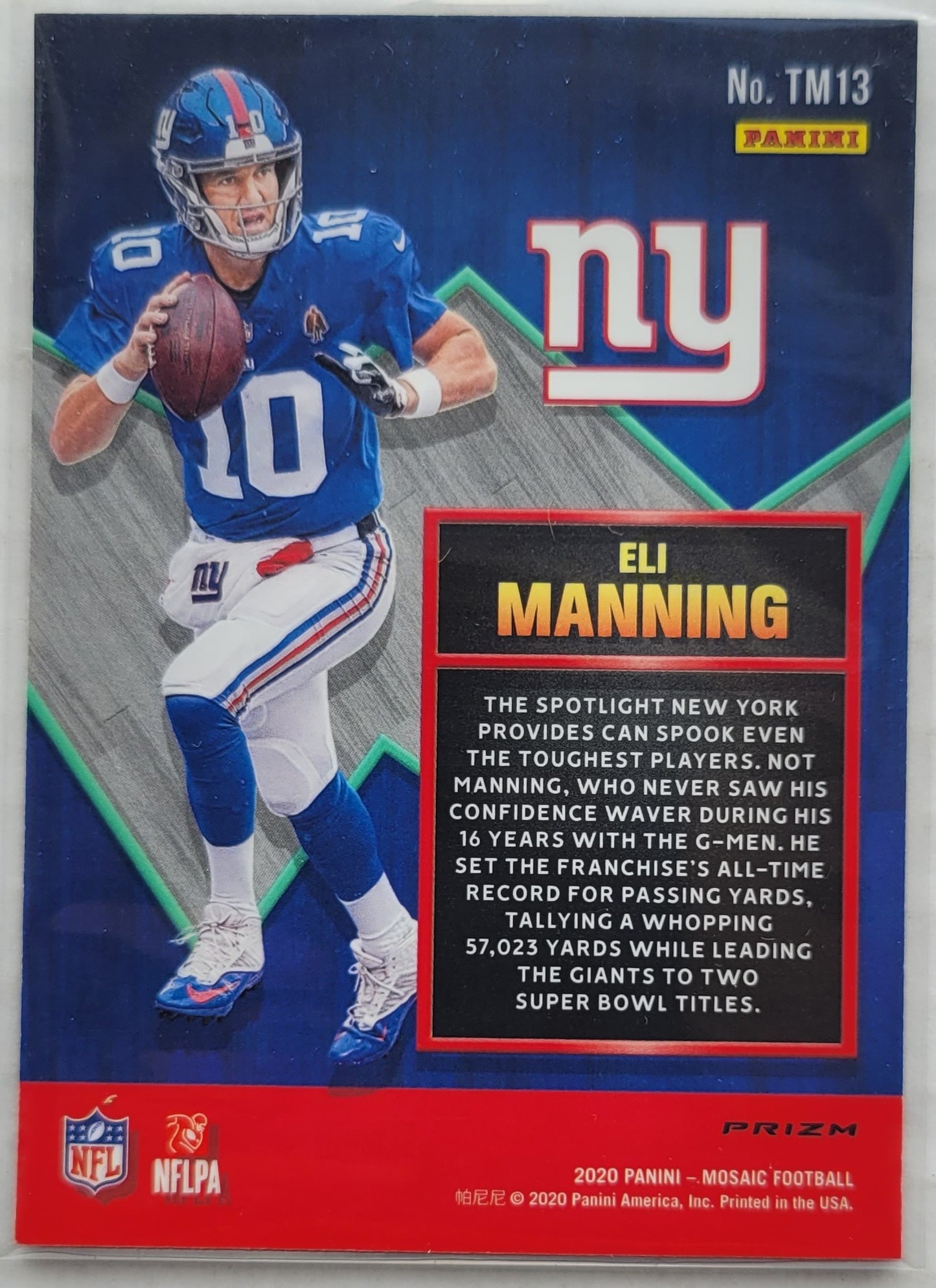 Eli Manning - 2020 Panini Mosaic Touchdown Masters Mosaic Green #TM13