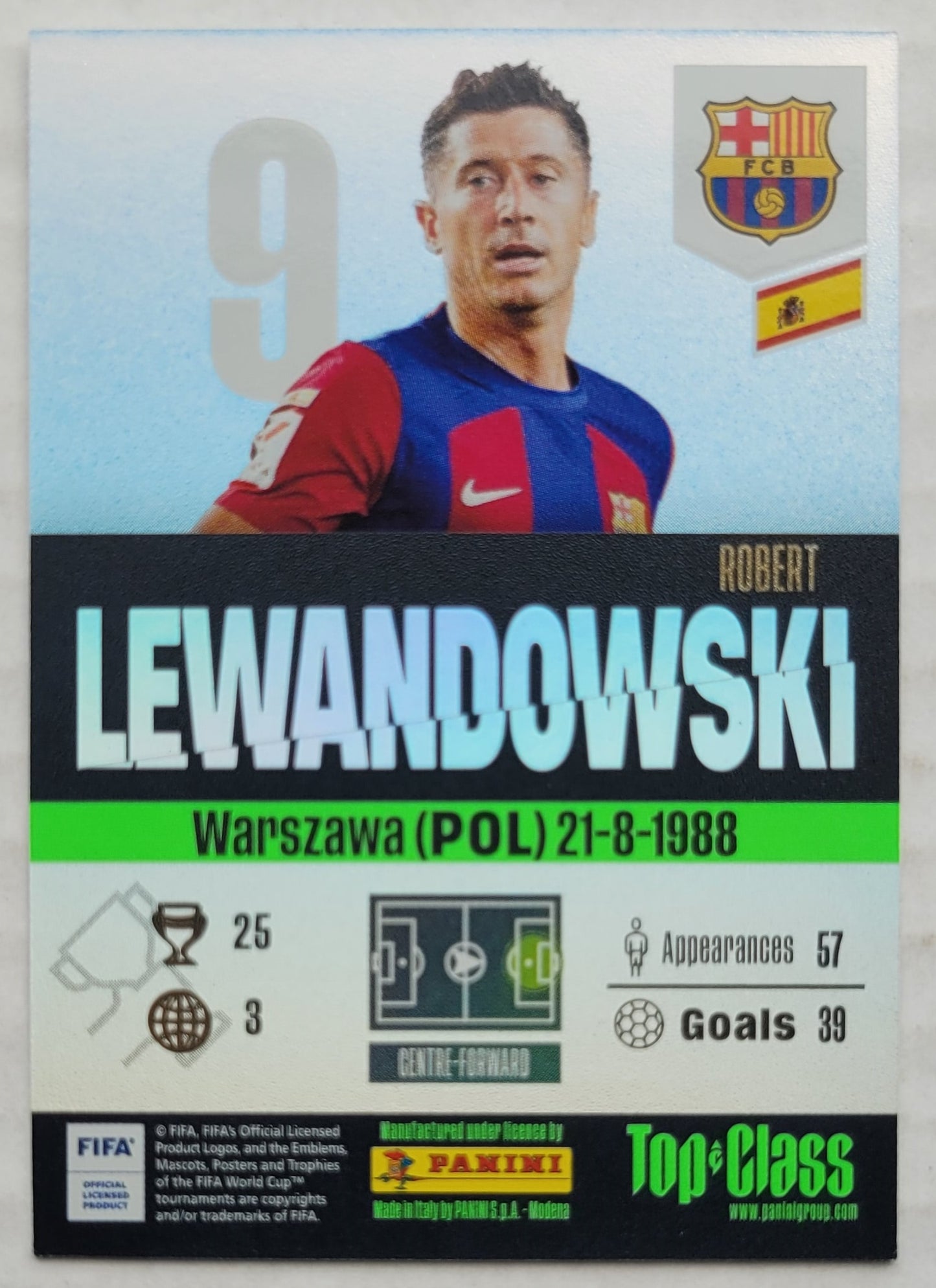 Robert Lewandowski - 2023-24 Panini Top Class #184 WINNER