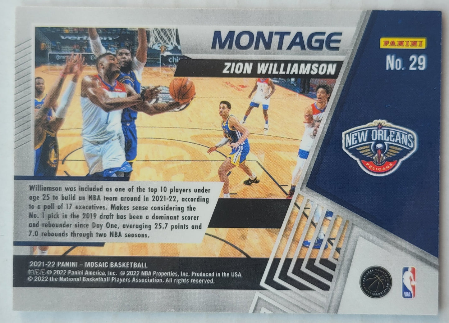 Zion Williamson - 2021-22 Panini Mosaic Montage #29