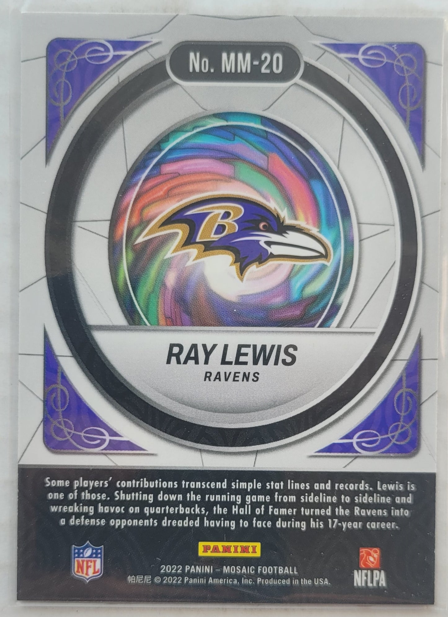 Ray Lewis - 2021 Panini Mosaic Men of Mastery #13