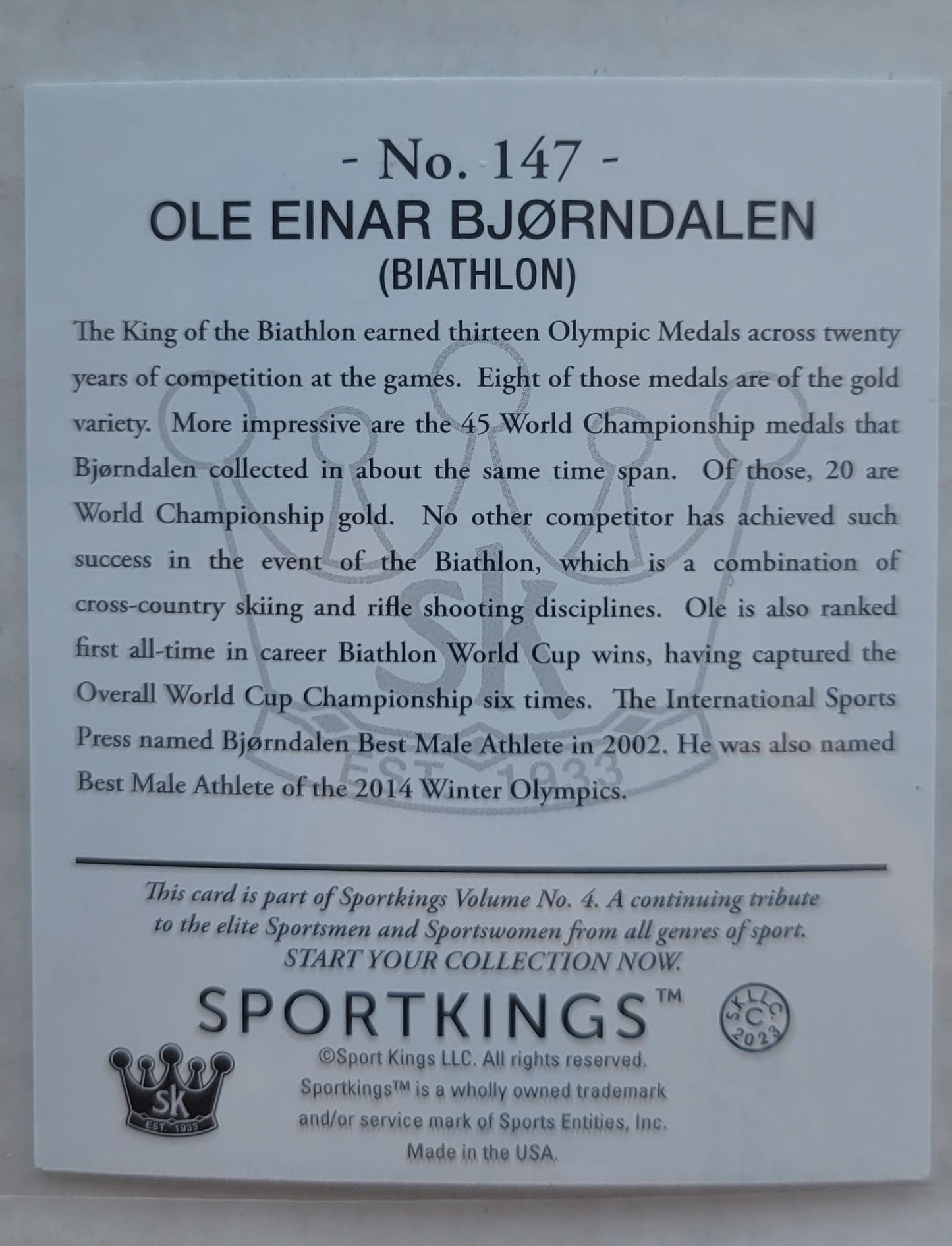 Ole Einar Bjorndalen - 2023 Sportkings Volume 4 Mini #147