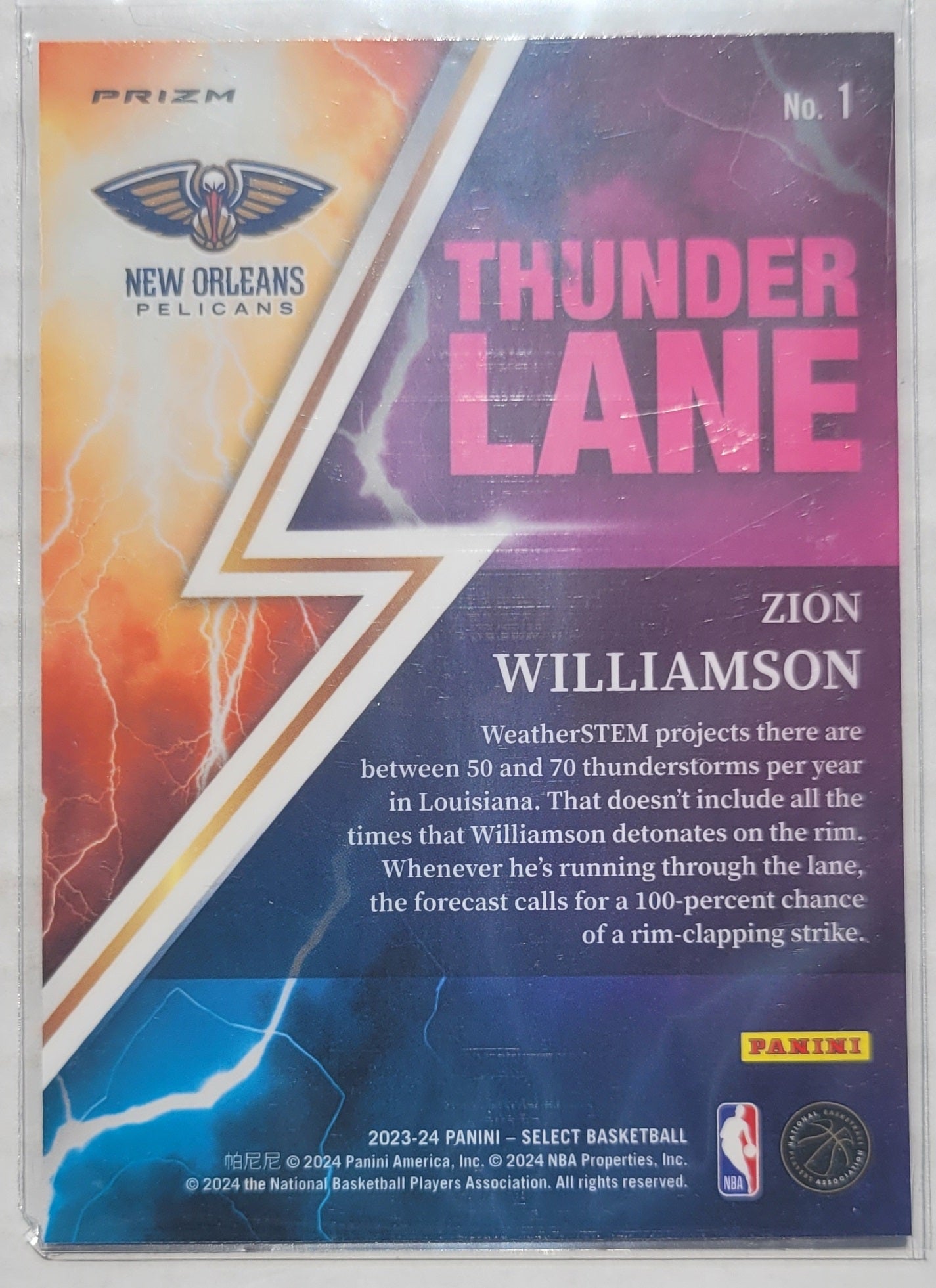 Zion Williamson - 2023-24 Select Thunder Lane #1